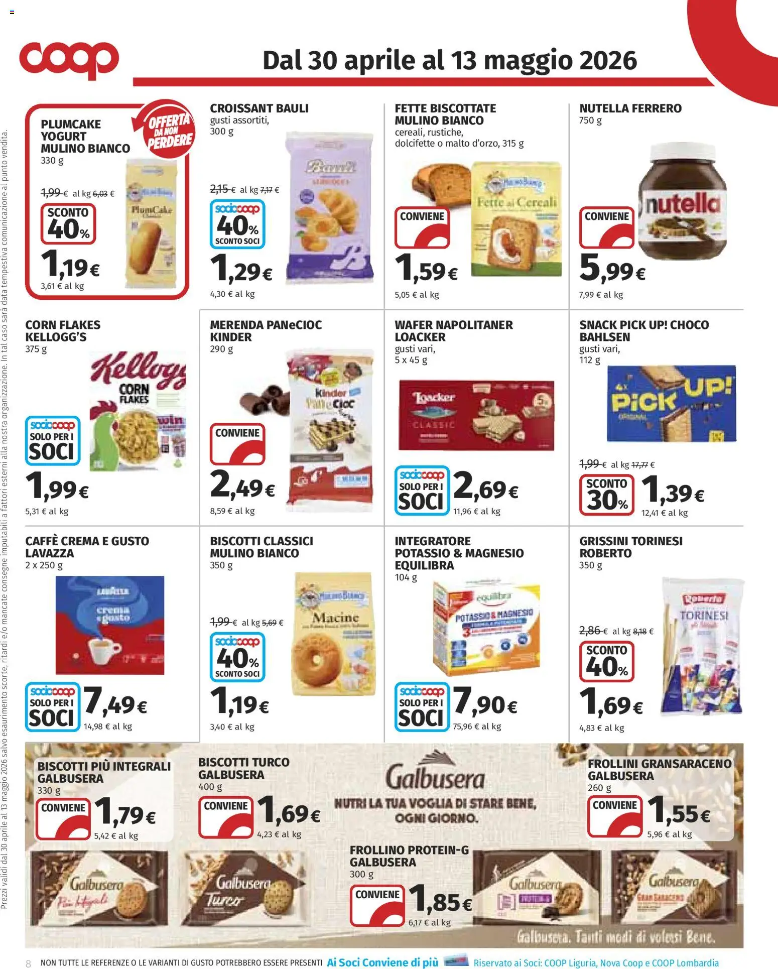 Volantino COOP del 30.04.2026 | Pagina: 8 | Prodotti: Crema, Yogurt, Cereali, Frollini