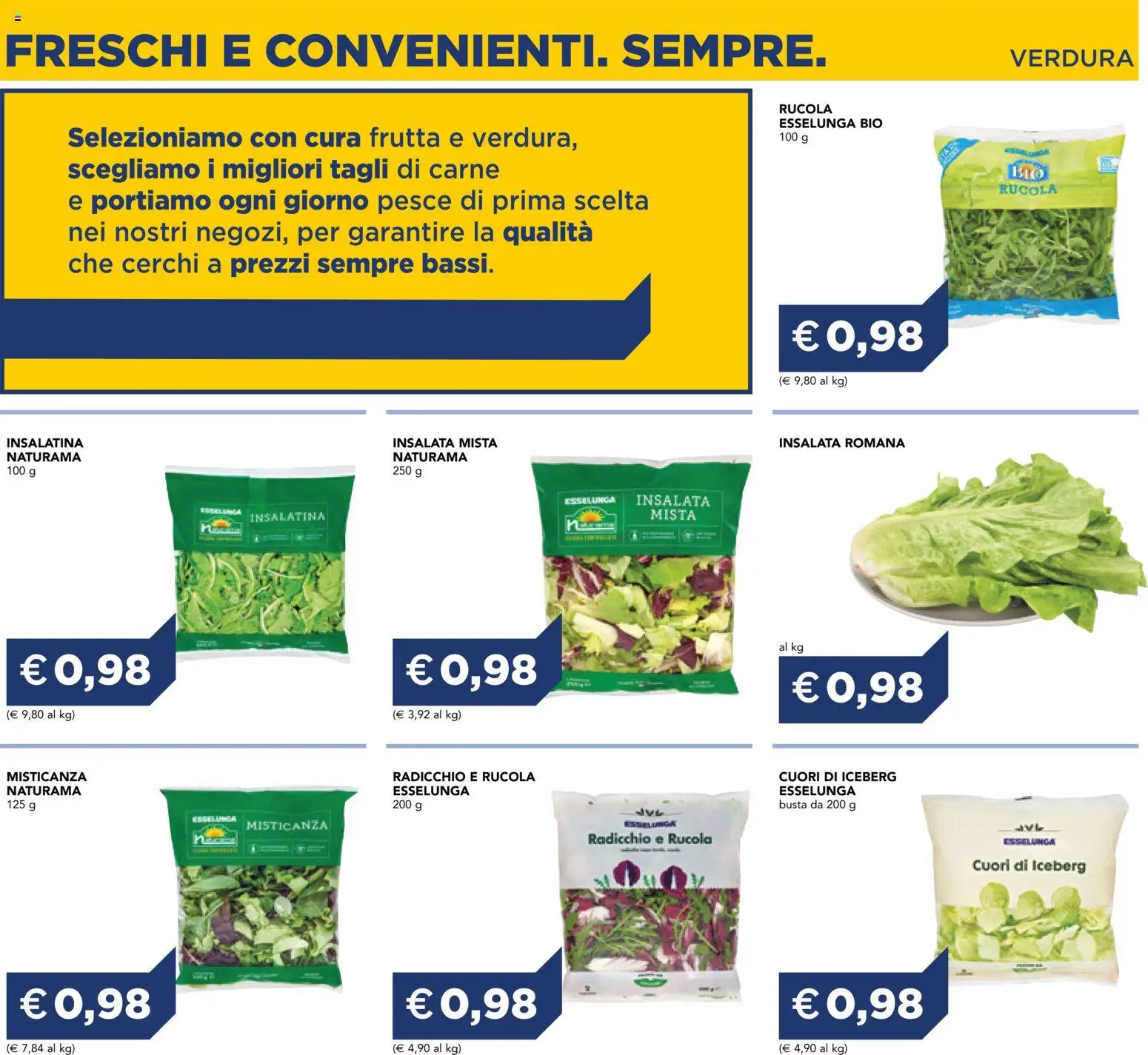 Volantino Esselunga S del 01/07/2026 | Pagina: 2 | Prodotti: Pesce, Rucola, Insalata, Frutta