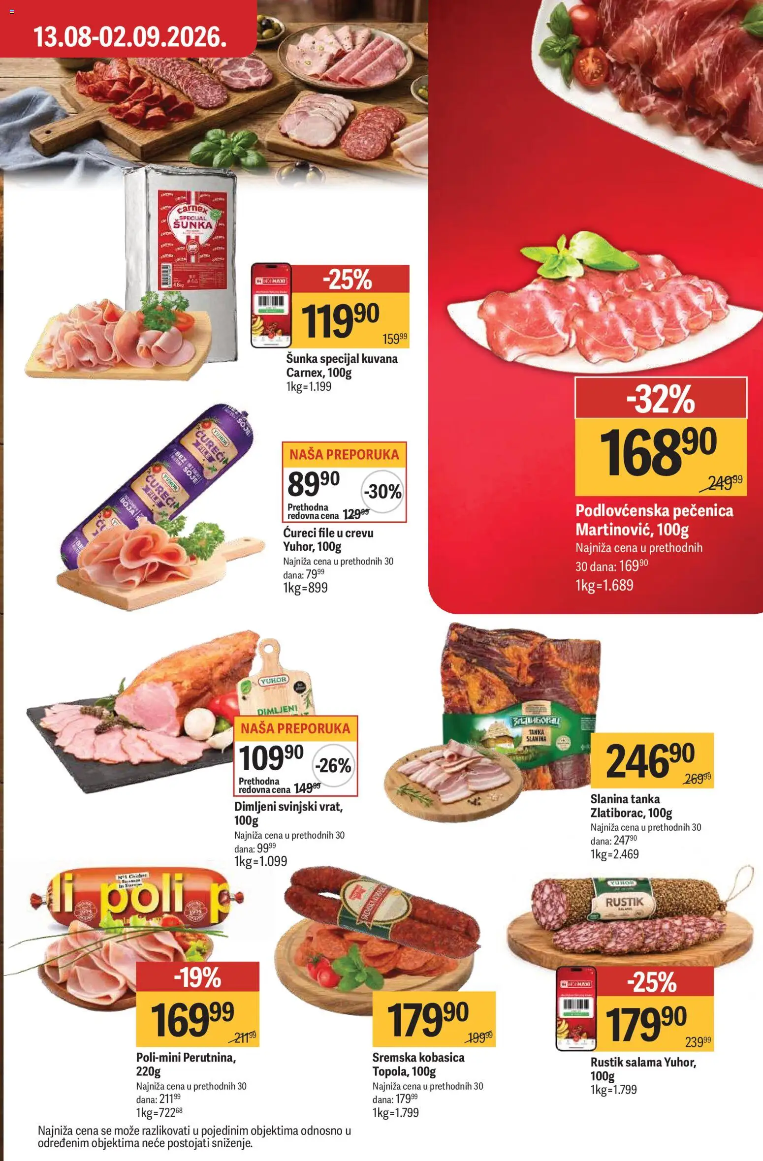Maxi katalog - važi od 13.08.2026 | Strana: 15 | Proizvode: Filet, Ćureći file, Salama, Kobasica