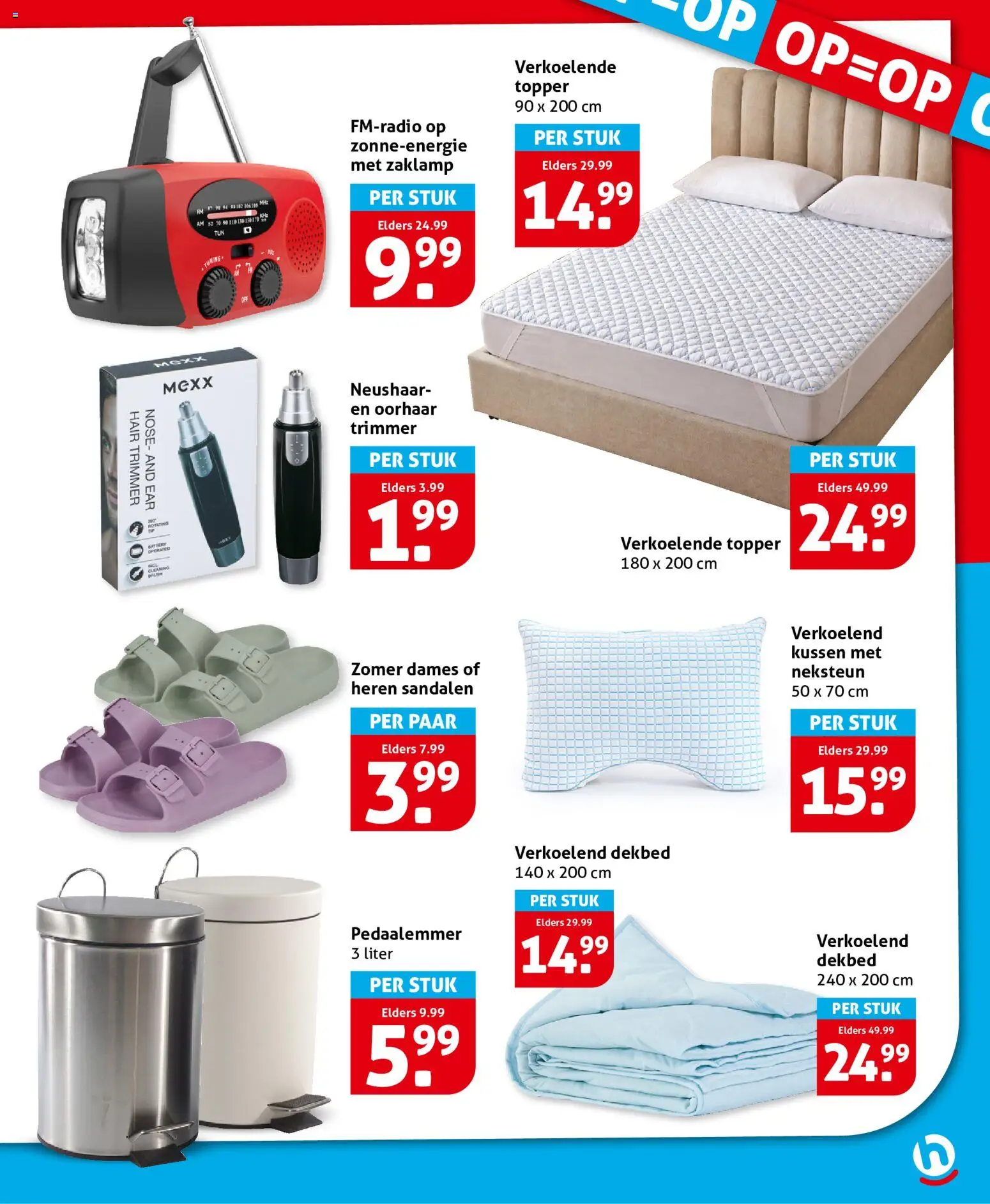{H1} | Pagina: 29 | Producten: Sandalen, Dekbed, Zaklamp, Kussen