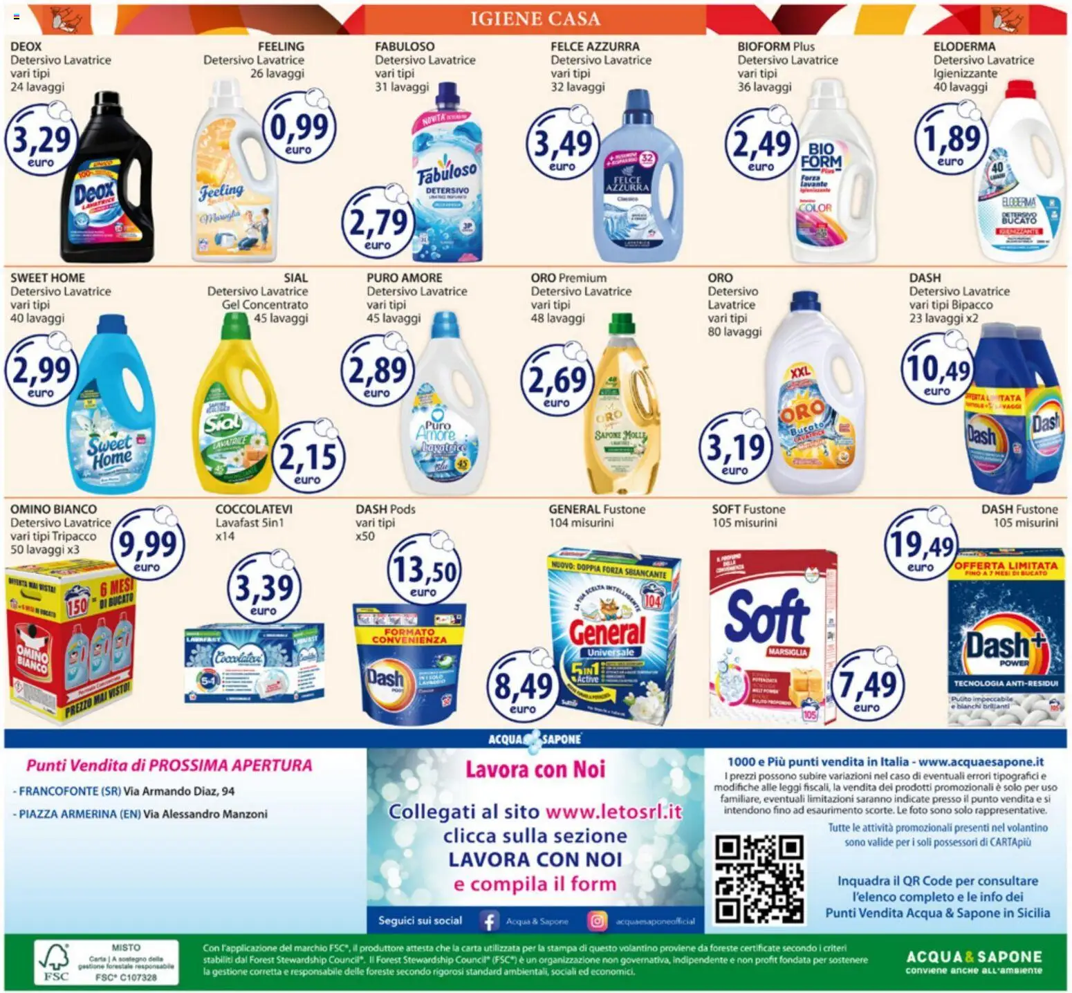 Volantino Acqua e Sapone del 19/10/2026 | Pagina: 20 | Prodotti: Sapone, Acqua, Lavatrice, Stampa