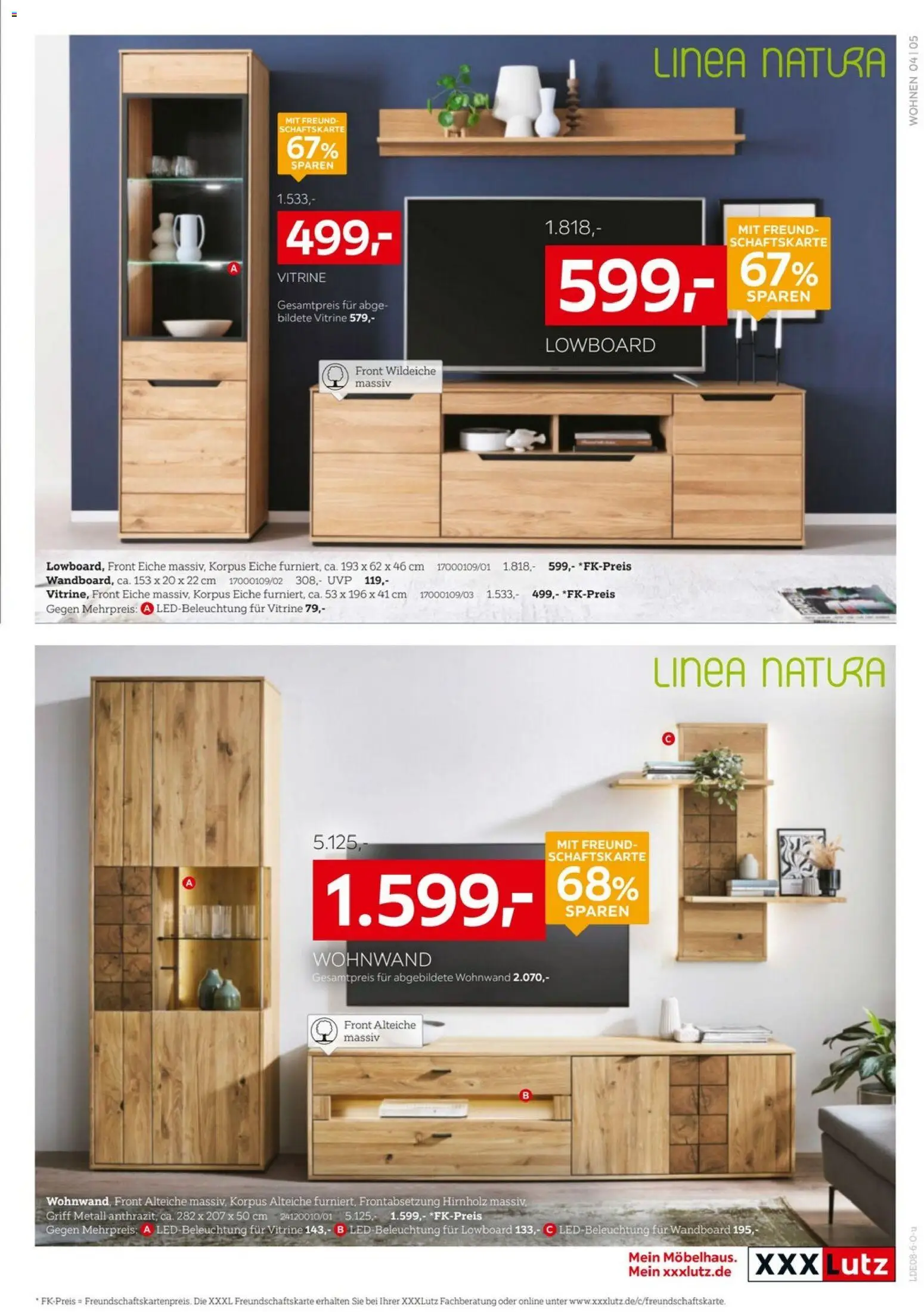 XXXLutz Wohnen Spezial – gültig ab 01.08.2026 | Seite: 5 | Produkte: Wohnwand, Lowboard, Wandboard, Vitrine