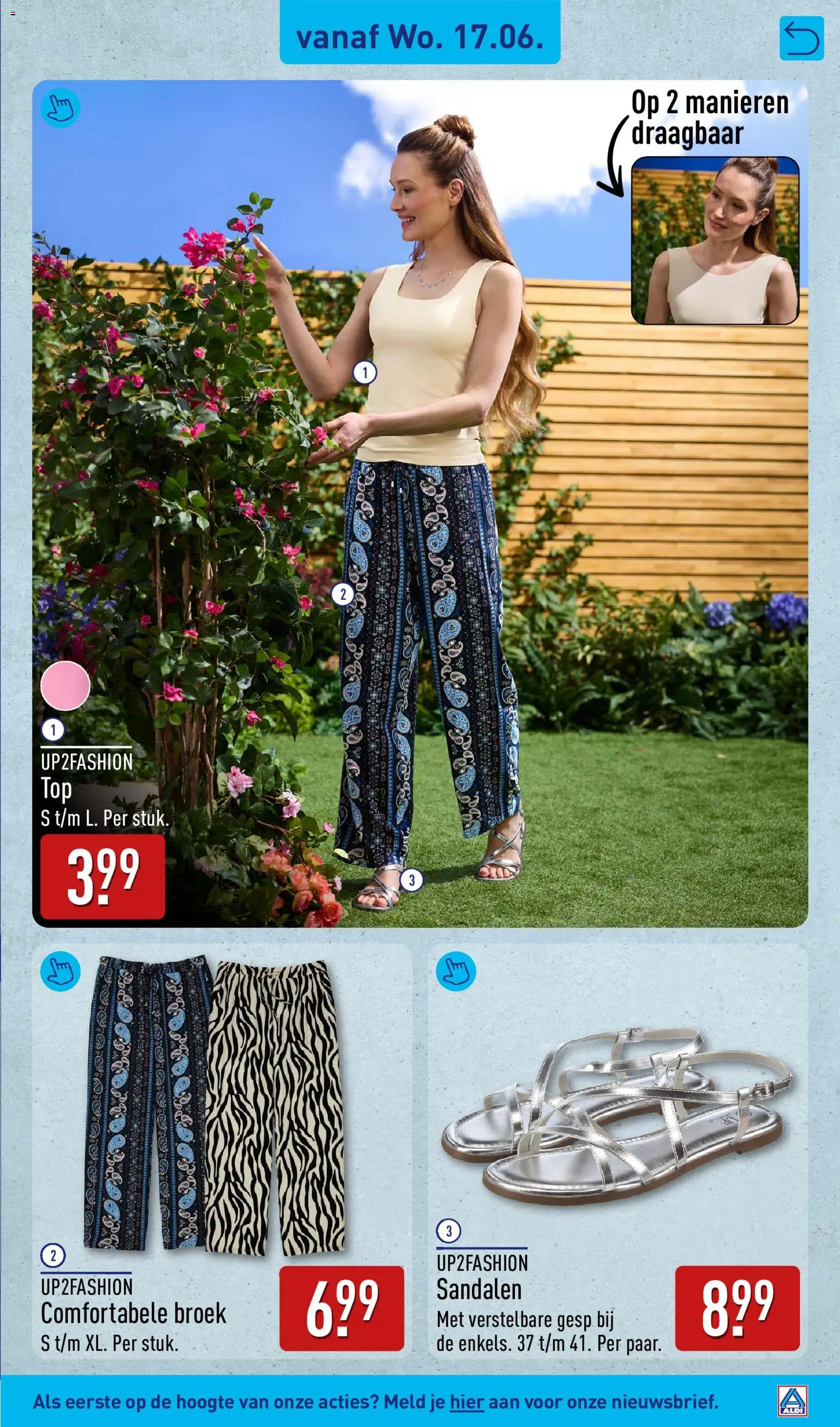 {H1} | Pagina: 3 | Producten: Broek, Sandalen