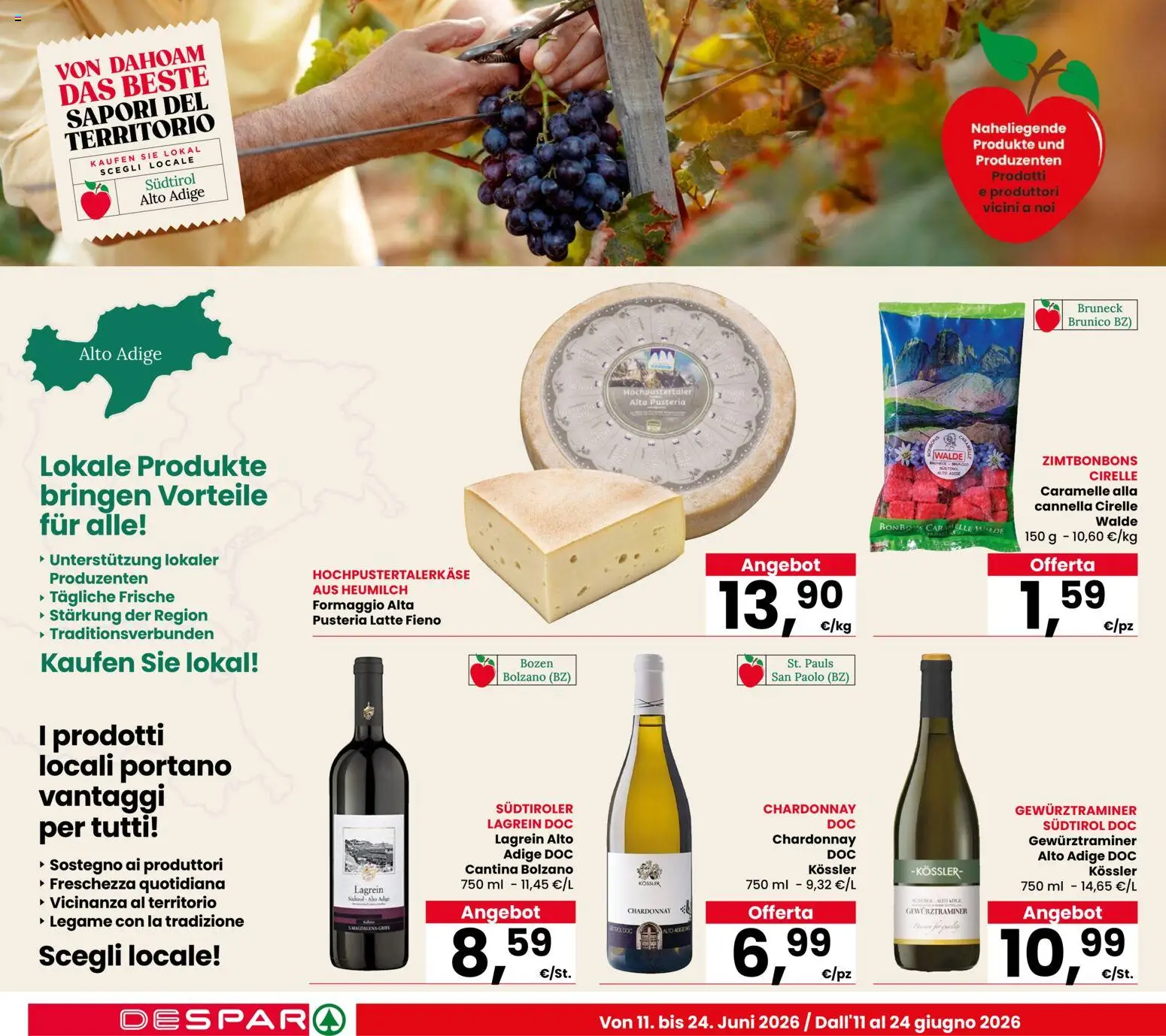 Volantino Despar del 11.06.2026 | Pagina: 2 | Prodotti: Caramelle, Latte, Formaggio