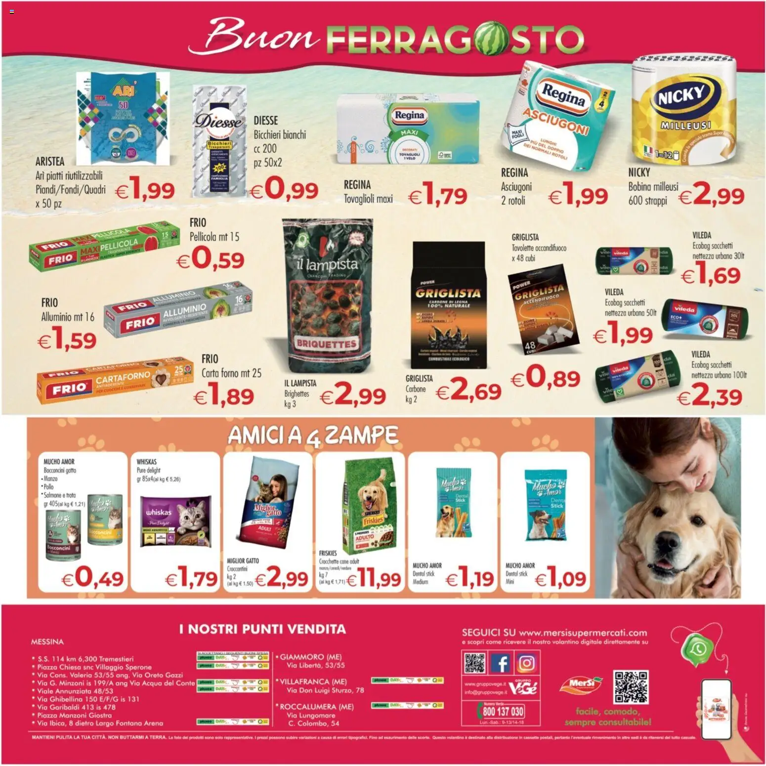 Volantino MerSi Supermercati del 12/08/2026 | Pagina: 16 | Prodotti: Carbone, Salmone, Trota, Forno