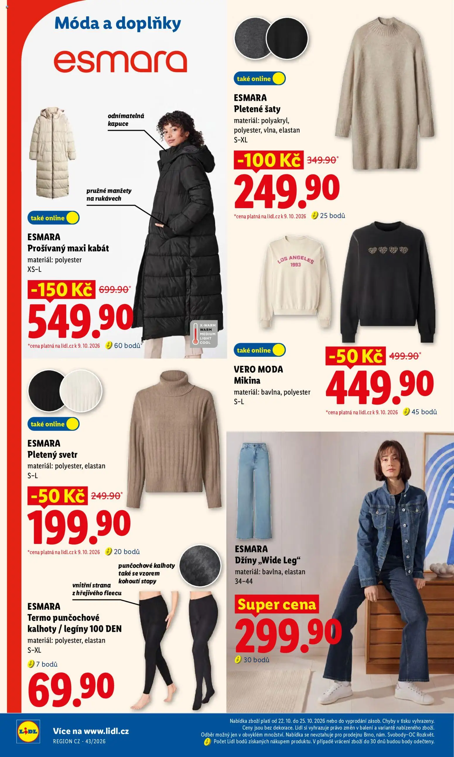 Lidl leták - Spotřební zboží od 19.10.2026 | Strana: 28 | Produkty: Kabát, Legíny, Džíny, Body