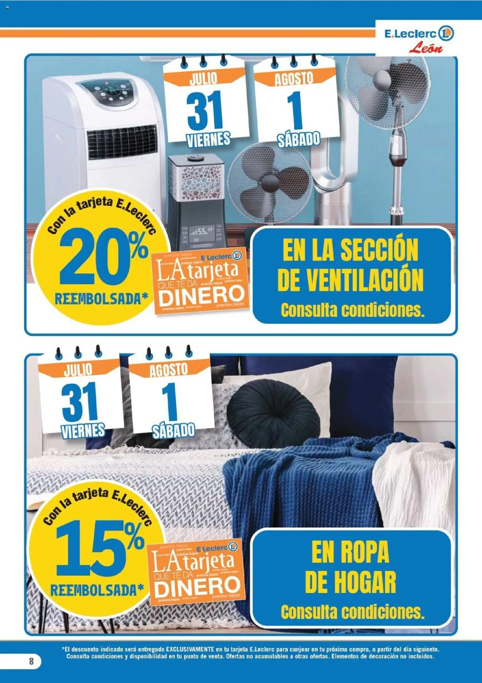E.Leclerc folleto León │ válido desde el 22/07/2026 | Página: 8 | Productos: Té, Ropa
