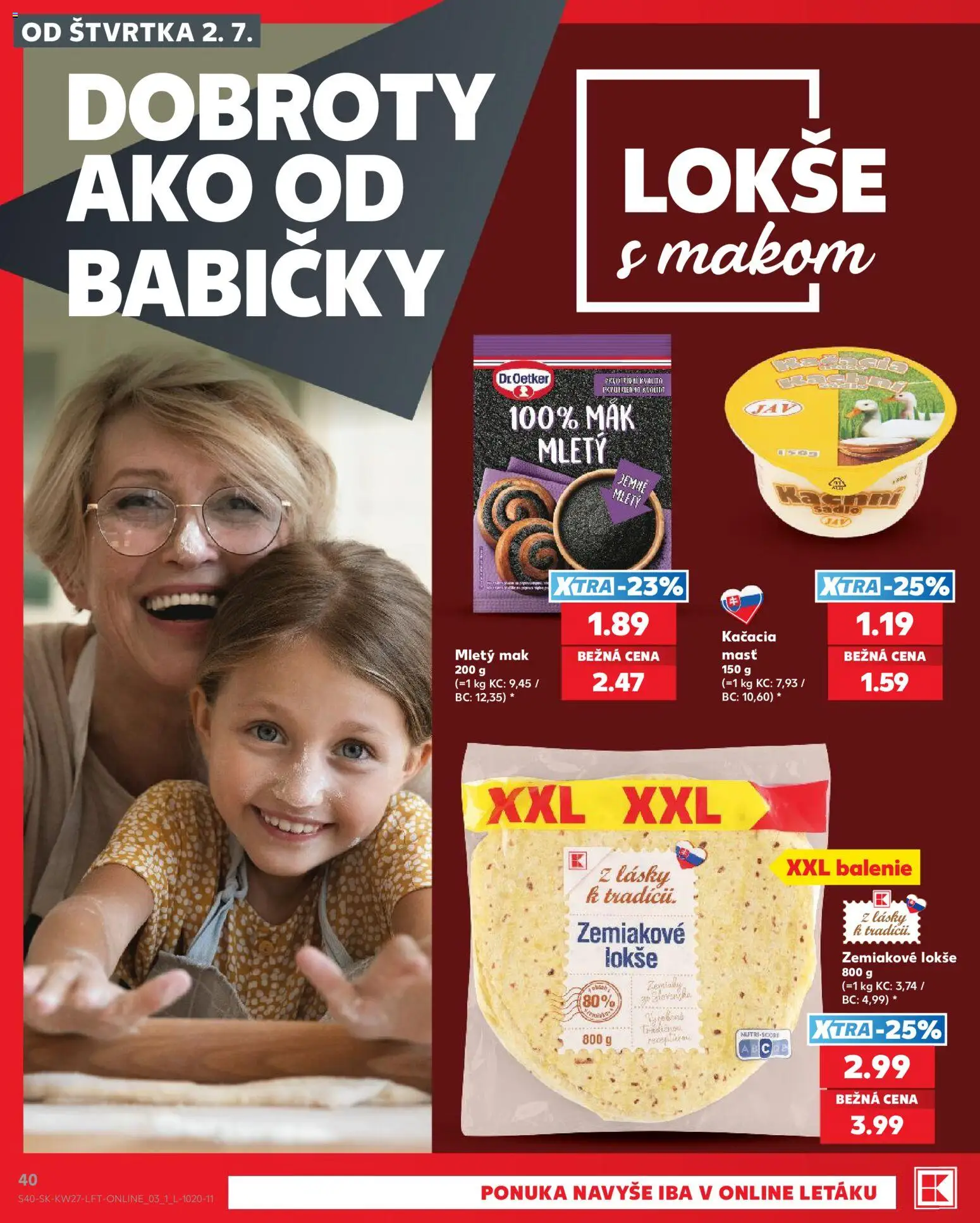 Nové Kaufland akcie – leták je platný od 02.07.2026 | Strana: 40 | Produkty: Mak