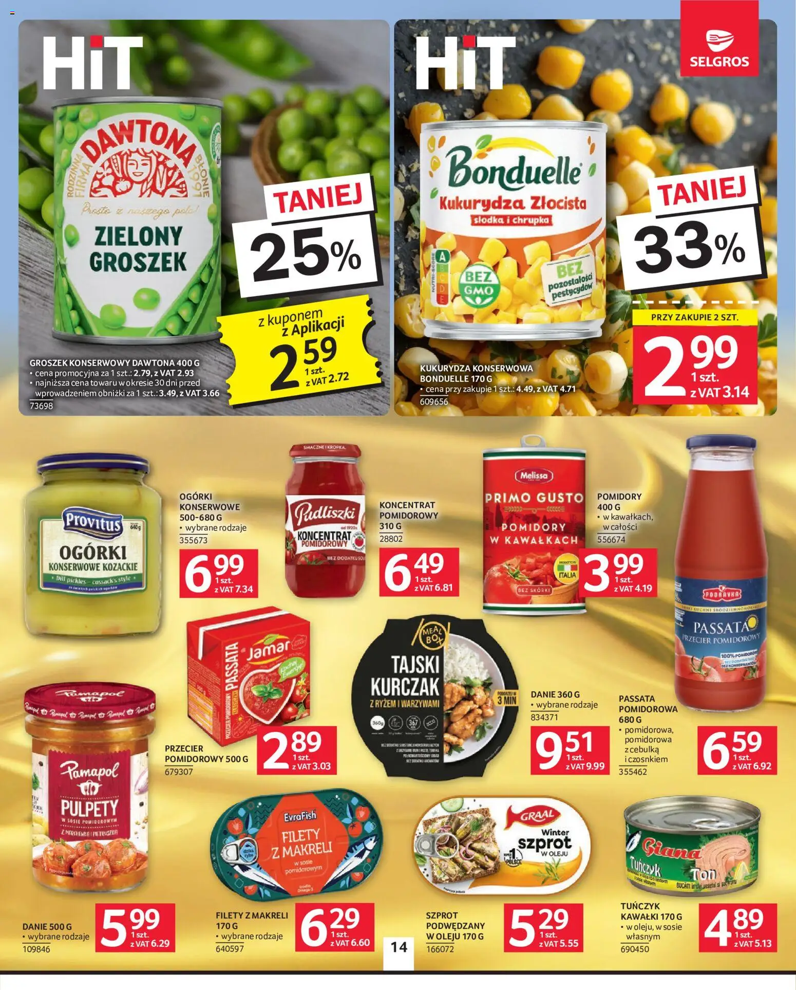 Selgros cash&carry gazetka od 18.06.2026 | Strona: 14 | Produkty: Pietruszka, Przecier pomidorowy, Groszek konserwowy, Ogórki