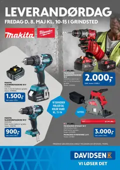 Davidsen - Leverandørdag Makita-Milwaukee Grindsted gyldig fra 08.05.2026
