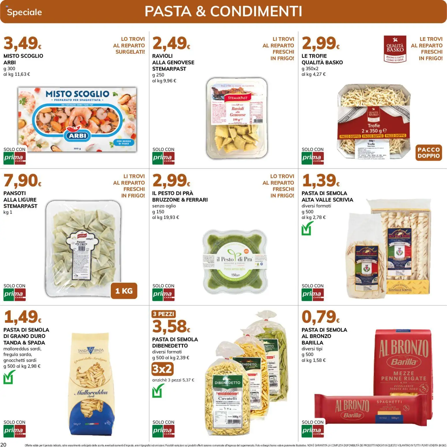Volantino Basko del 16.06.2026 | Pagina: 20 | Prodotti: Pesce, Aglio, Pasta, Ravioli