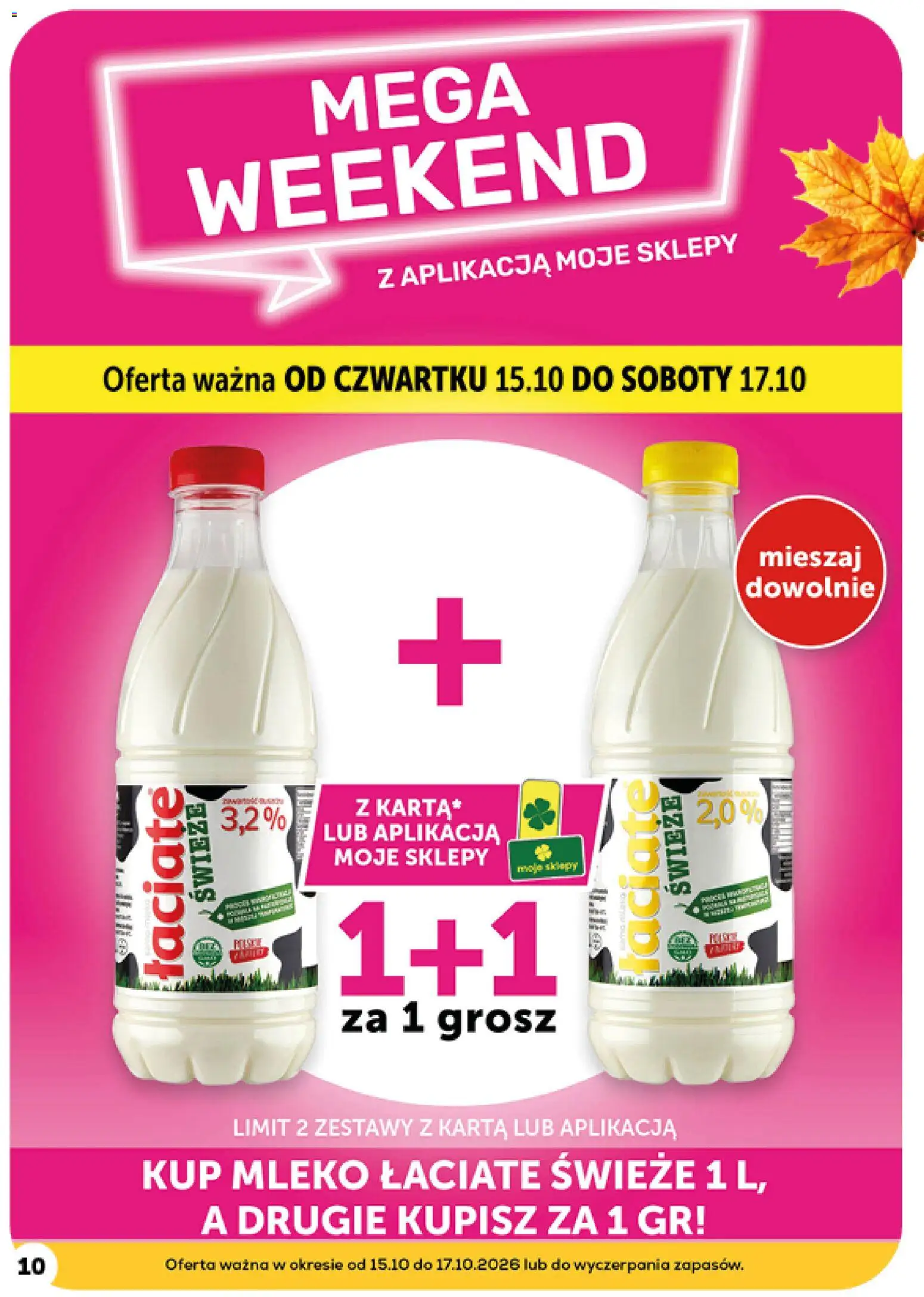 Groszek gazetka od 15.10.2026 | Strona: 10 | Produkty: Karta, Mleko