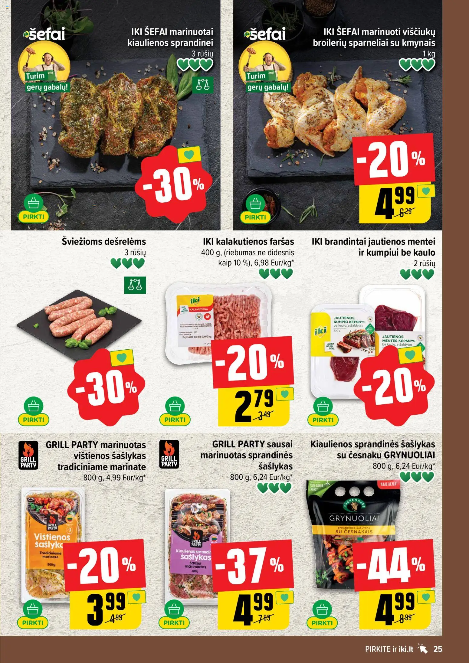 IKI akcijos nuo 2026.07.13 | Puslapis: 25 | Prekių: Vištienos, Kiaulienos, Jautienos