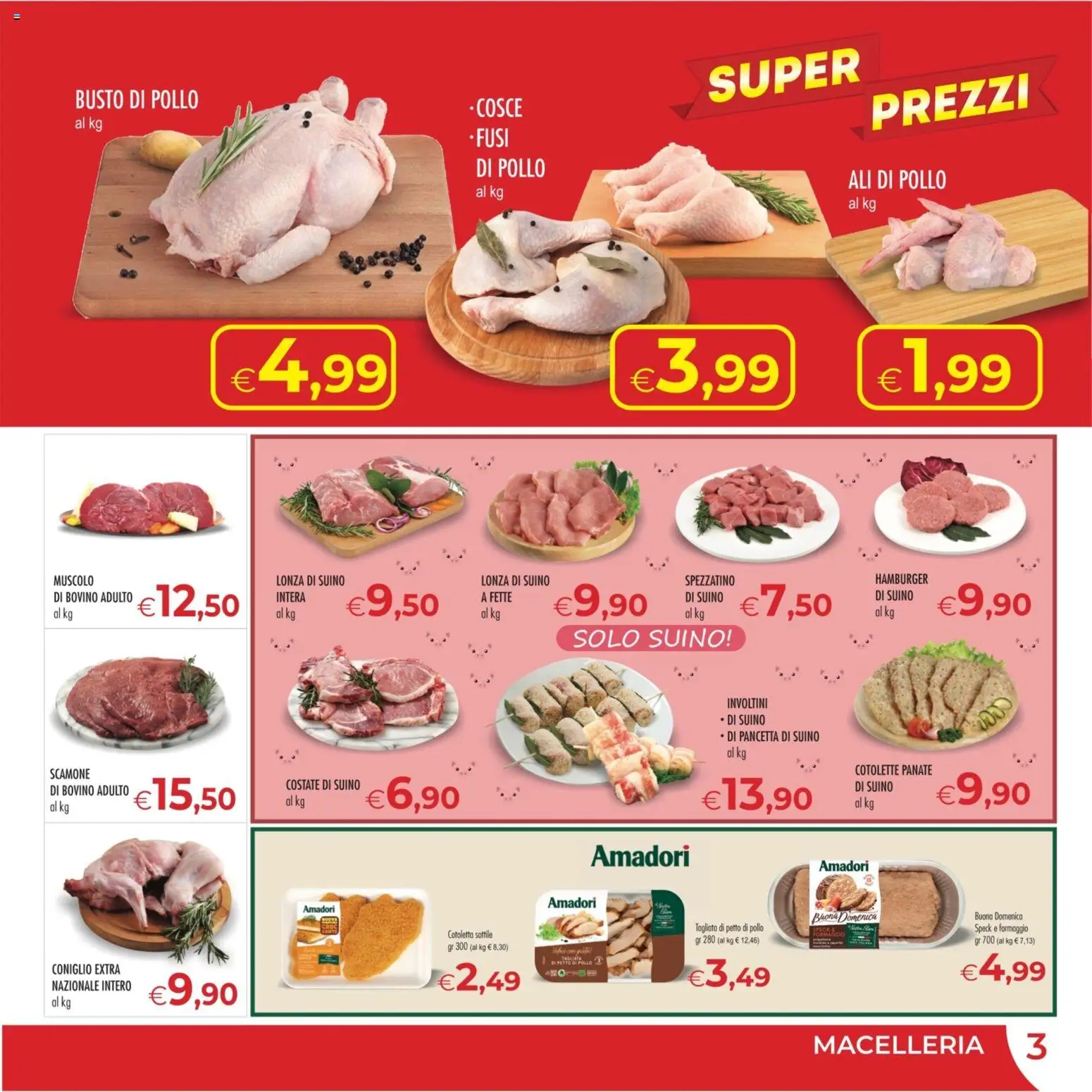 Volantino MerSi Supermercati del 17.06.2026 | Pagina: 3 | Prodotti: Speck, Petto di Pollo, Pollo, Formaggio