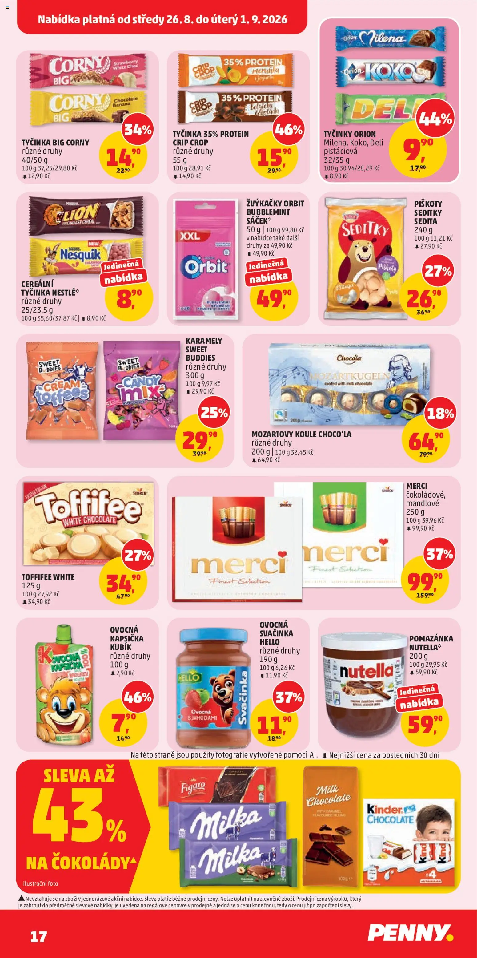 Penny Market leták od 26.08.2026 | Strana: 17 | Produkty: Merci, Nesquik, Žvýkačky, Protein