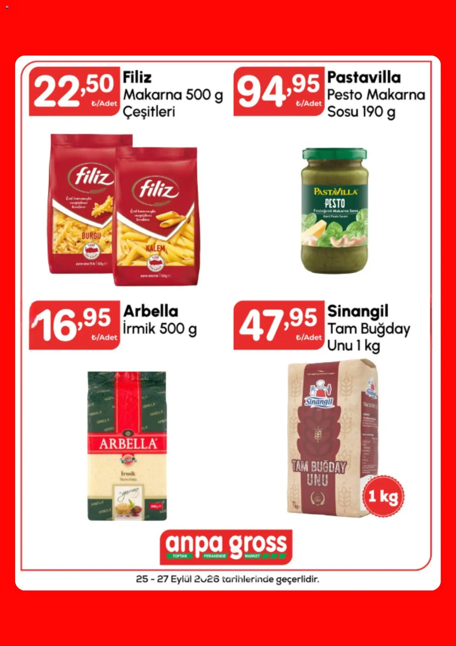 Anpa Gross Katalog - 25 Eylül 2026 tarihinden itibaren geçerlidir | Sayfa: 15 | Ürünler: Pesto, Makarna