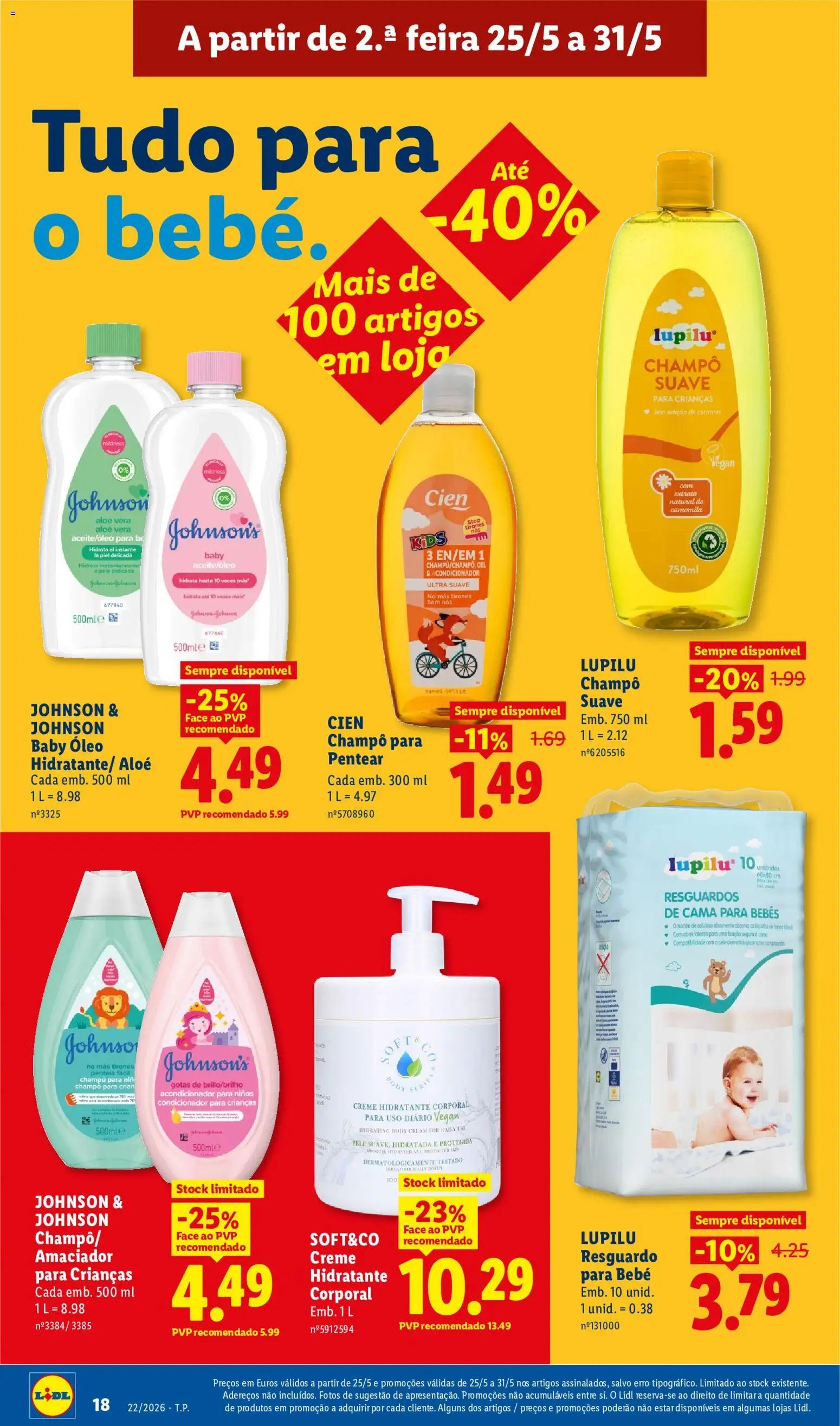 Lidl folheto │ válido de 25.05.2026 | Página: 18 | Produtos: Hidratante corporal, Cama, Óleo, Carne