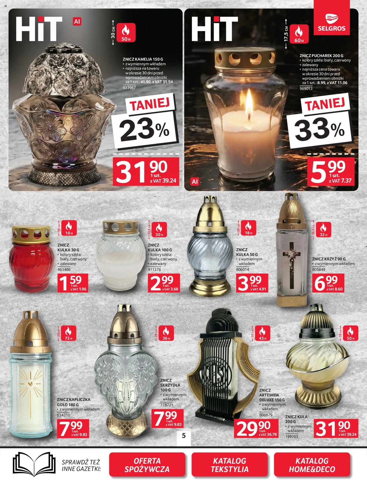 Selgros cash&carry gazetka - Oferta przemysłowa od 24.09.2026 | Strona: 7 | Produkty: Znicz kapliczka, Tekstylia