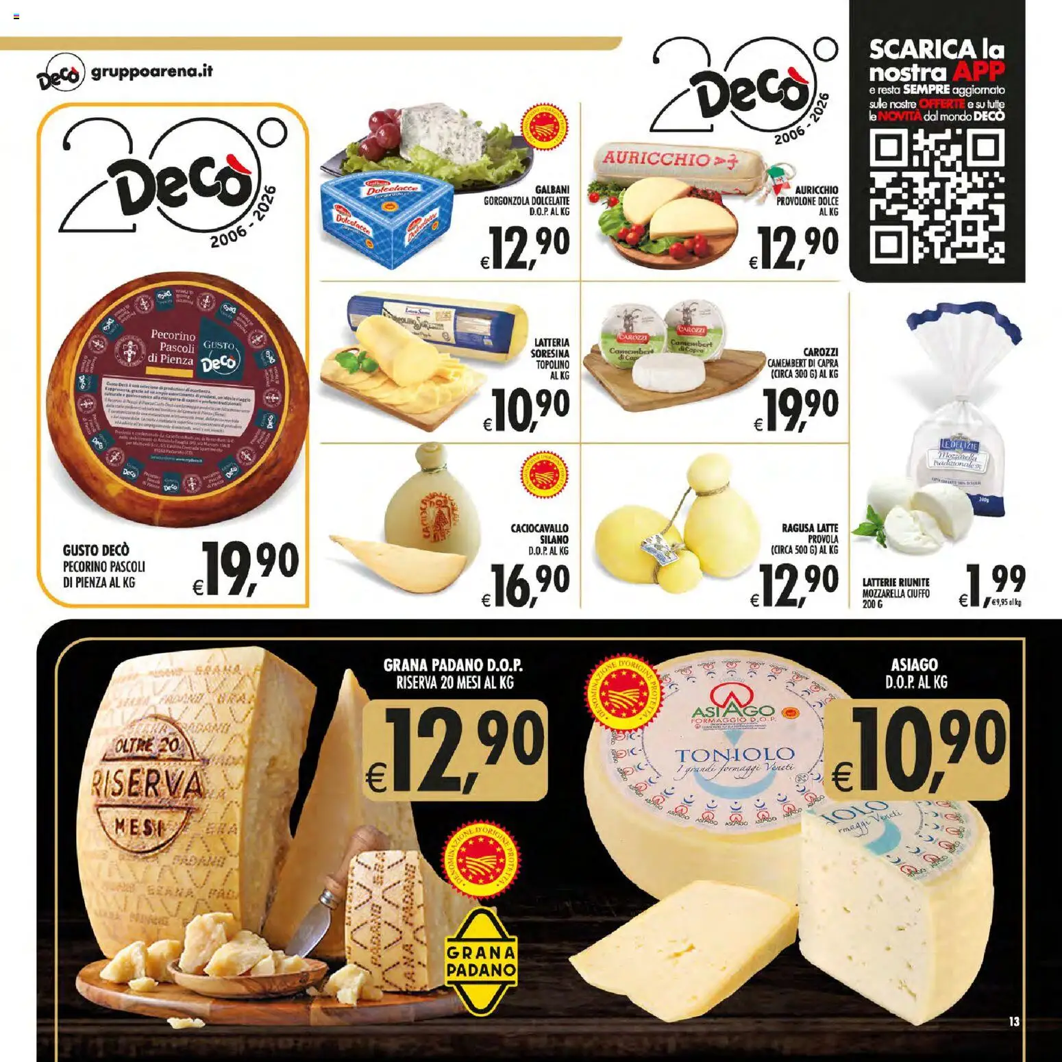 Volantino Decò del 01/09/2026 | Pagina: 13 | Prodotti: Camembert, Latte, Provola, Pecorino
