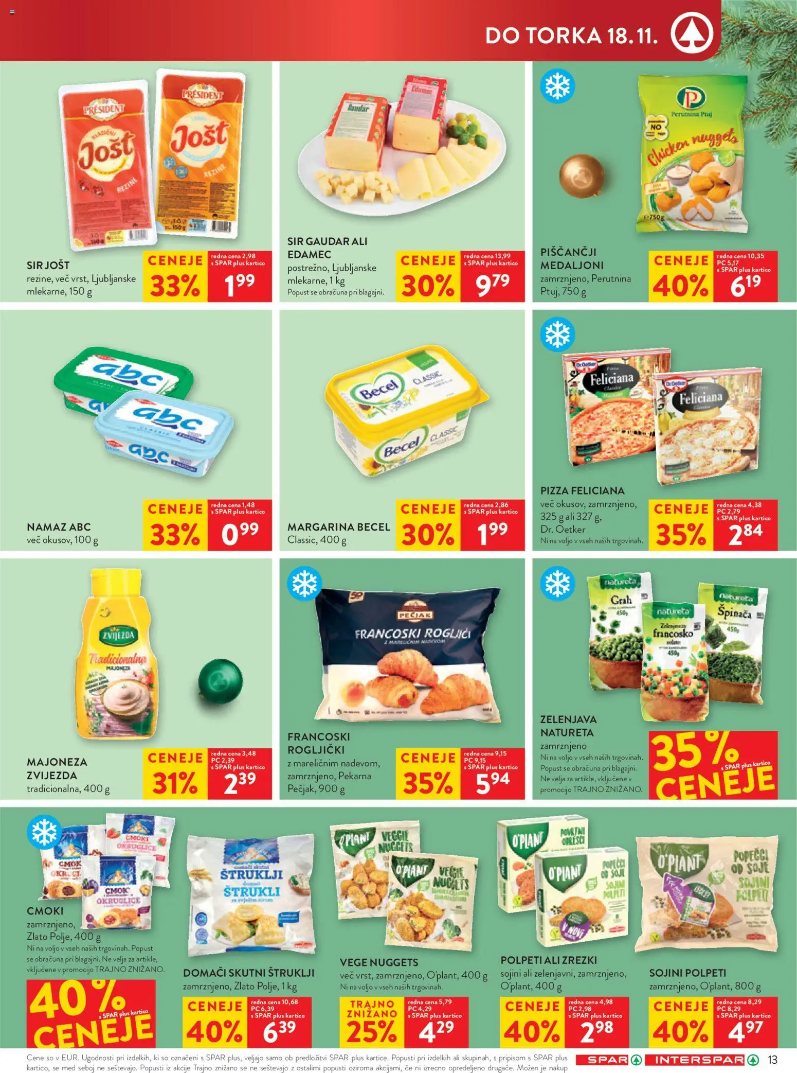 Novi Spar katalog ponudbe – veljaven od 12.11.2025 | Stran: 17 | Izdelki: Pekarna, Namaz, Sir, Zrezki