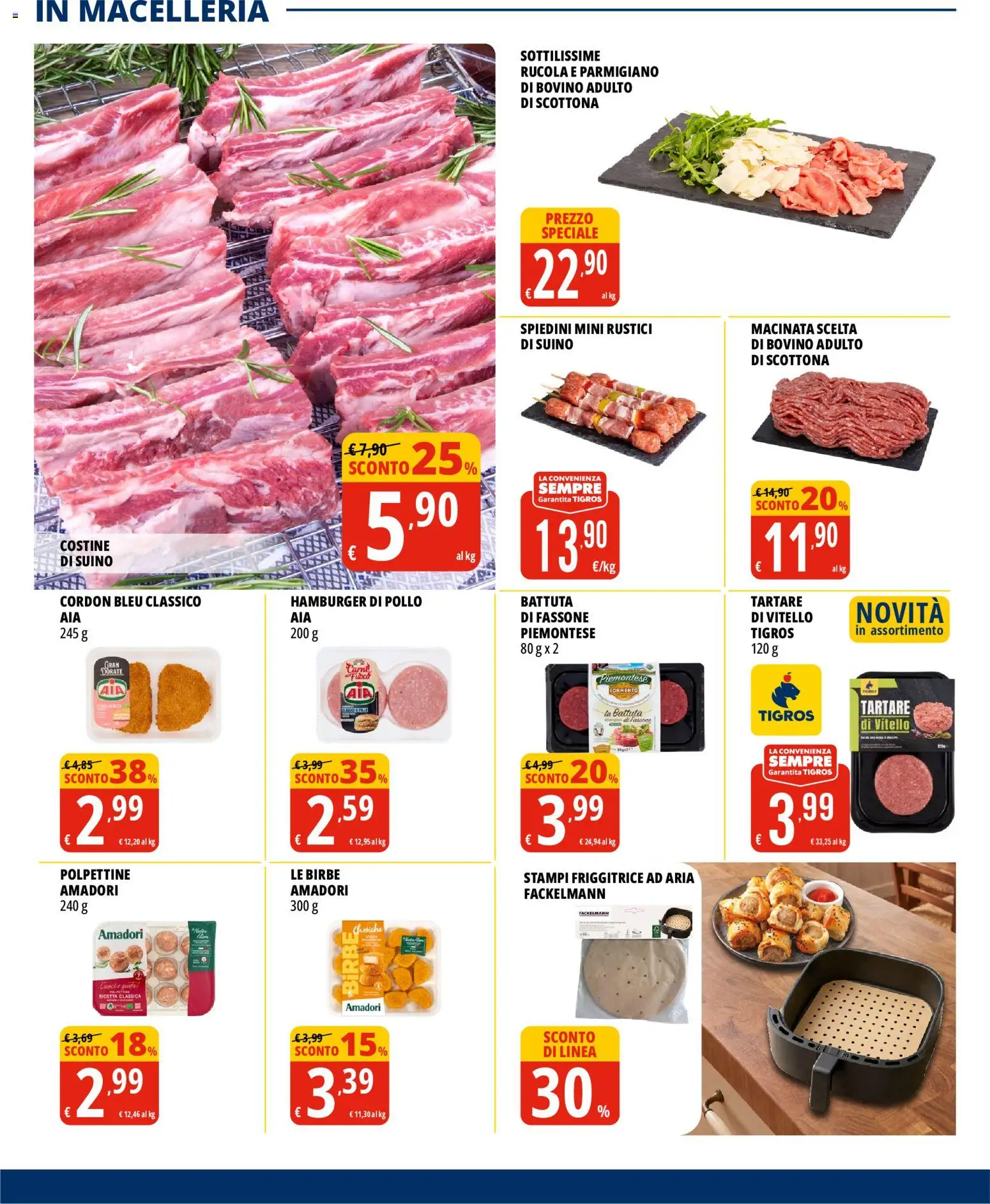Volantino Tigros del 19/08/2026 | Pagina: 2 | Prodotti: Bovino, Pollo, Vitello, Spiedini