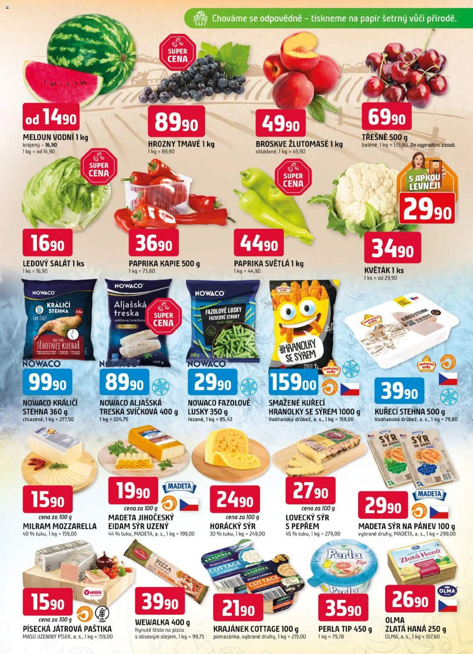 Trefa leták od 01.07.2026 | Strana: 3 | Produkty: Meloun, Hranolky, Uzeniny, Pomazánka