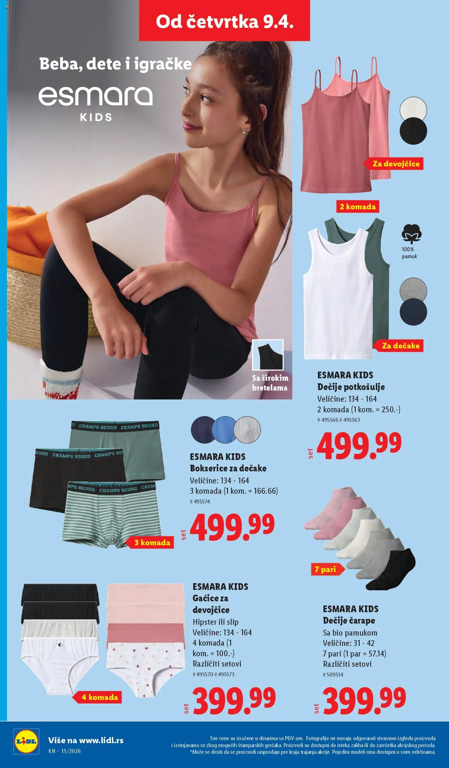 Lidl katalog - važi od 09.04.2026 | Strana: 90 | Proizvode: Igračke, Gaćice, Čarape, Bokserice