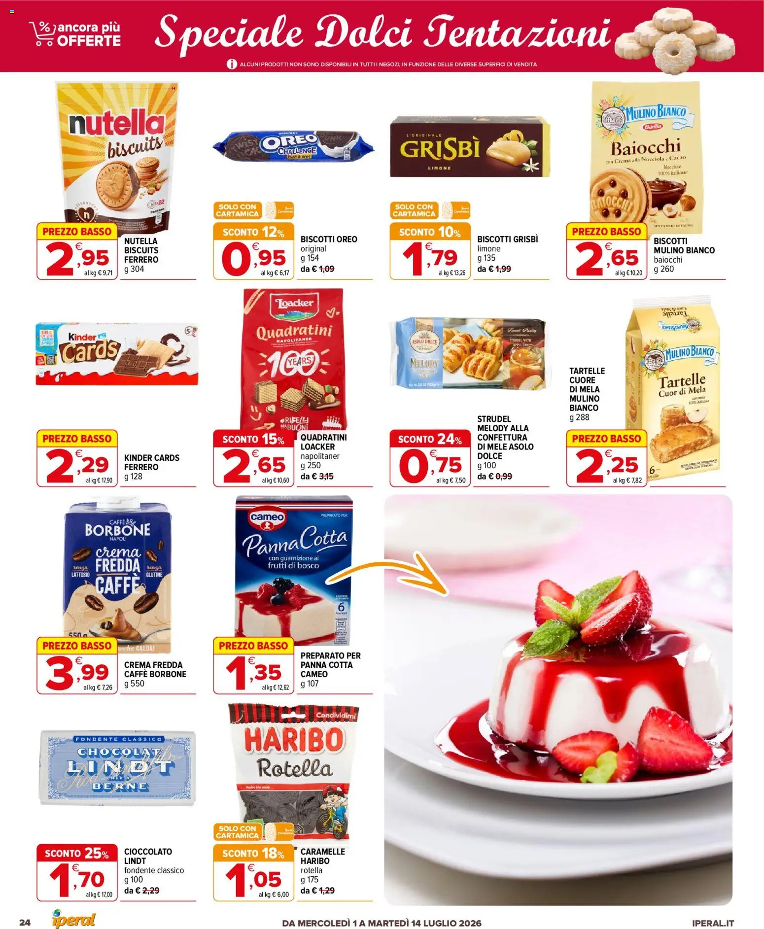 Volantino Iperal del 01/07/2026 | Pagina: 24 | Prodotti: Mele, Panna, Nutella, Cacao