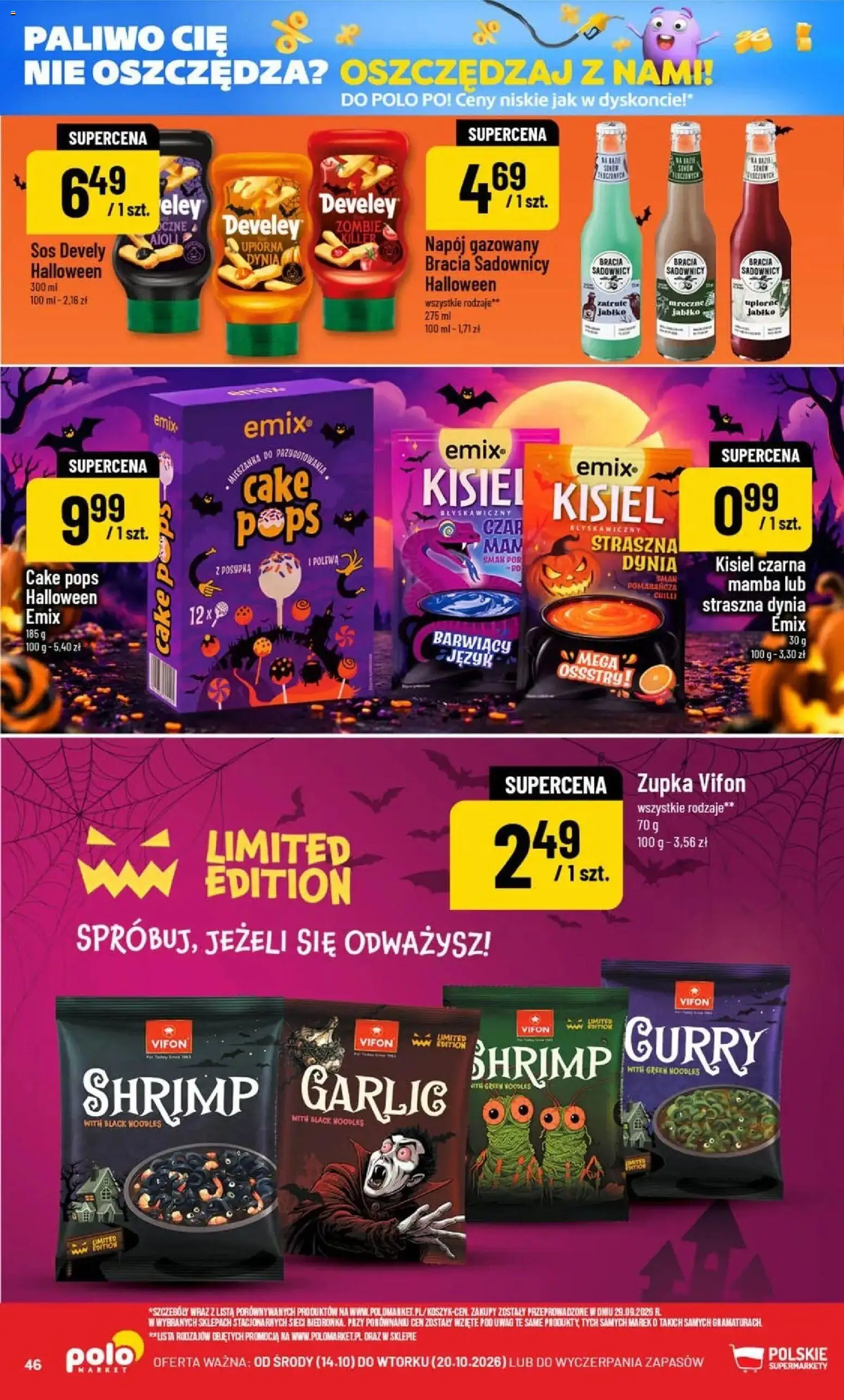 Nowa POLOmarket gazetka od jutra 14.10.2026 | Strona: 46 | Produkty: Dynia, Kisiel, Vifon, Por