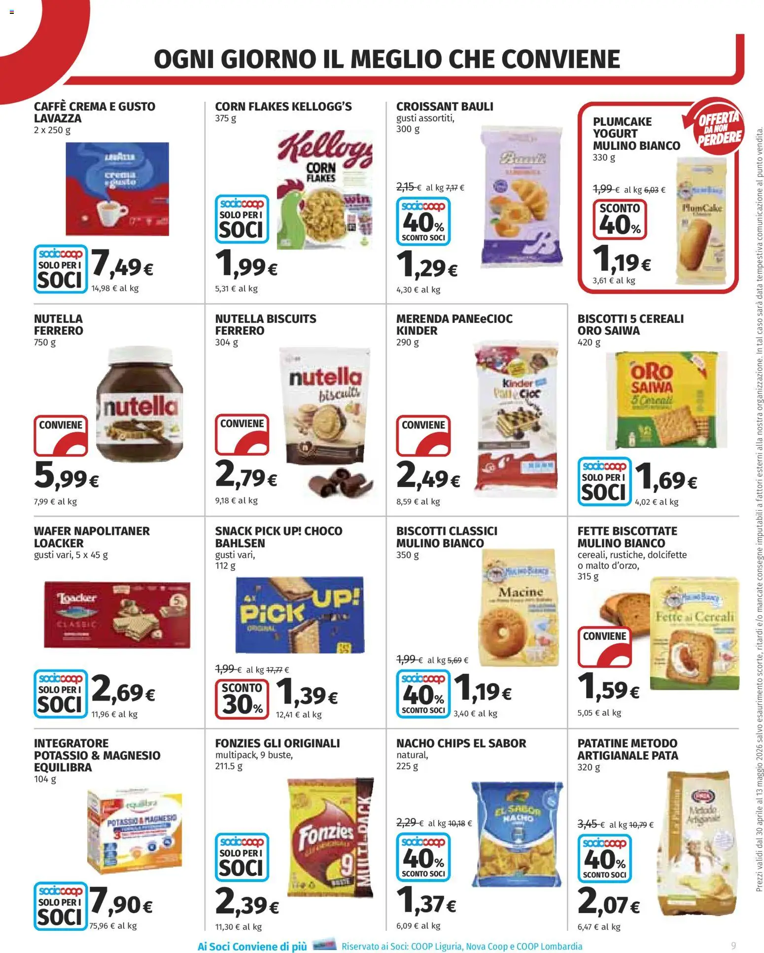 Volantino COOP del 30.04.2026 | Pagina: 9 | Prodotti: Yogurt, Caffè, Nutella, Croissant