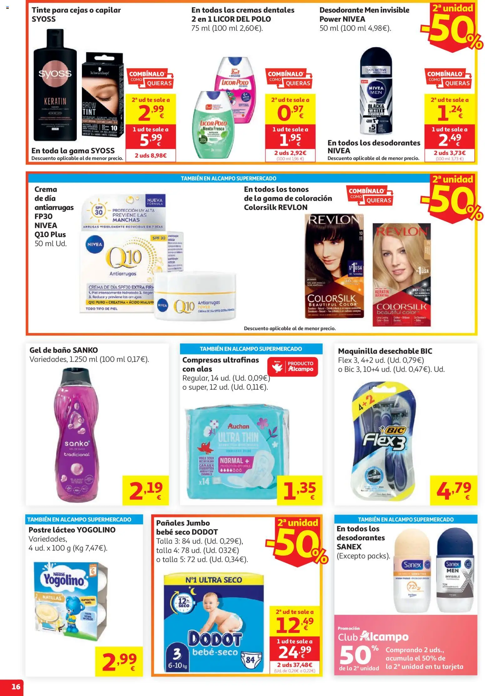 Alcampo HP Unico │ válido desde el 05.05.2026 | Página: 16 | Productos: Licor, Crema, Crema de día, Baño