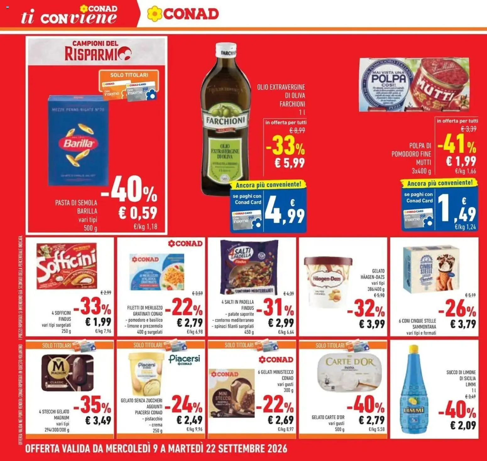 Volantino Conad dal 09/09/2026 > Anteprima | Pagina: 8 | Prodotti: Crema, Pistacchio, Succo di limone, Semola