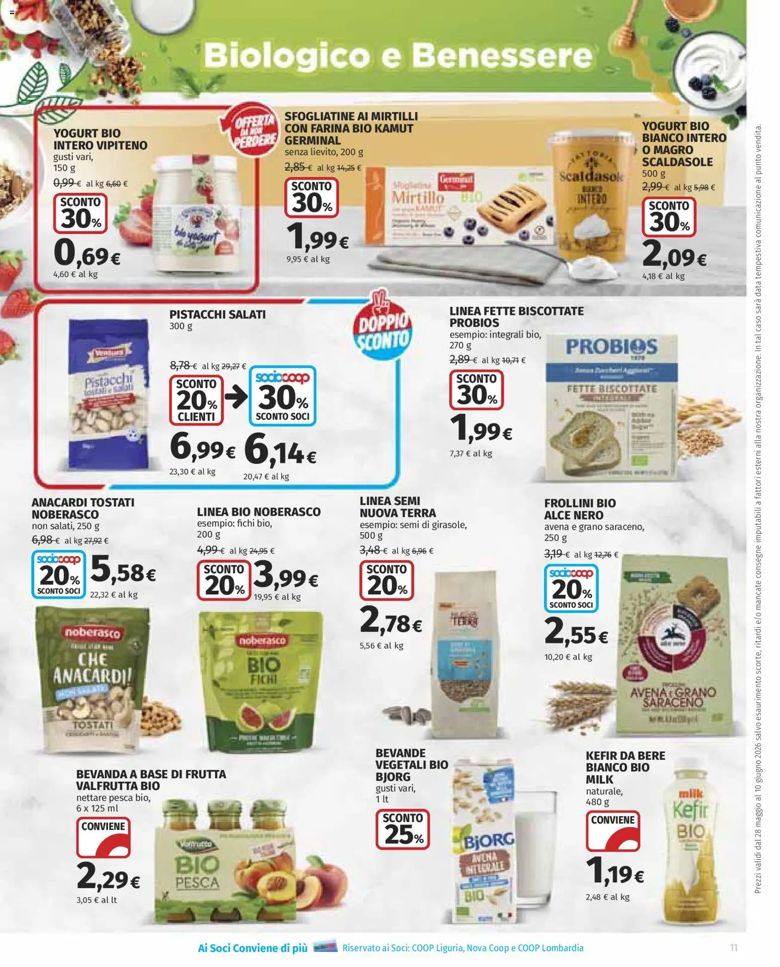 Volantino COOP del 28.05.2026 | Pagina: 11 | Prodotti: Yogurt, Anacardi, Pistacchi, Terra