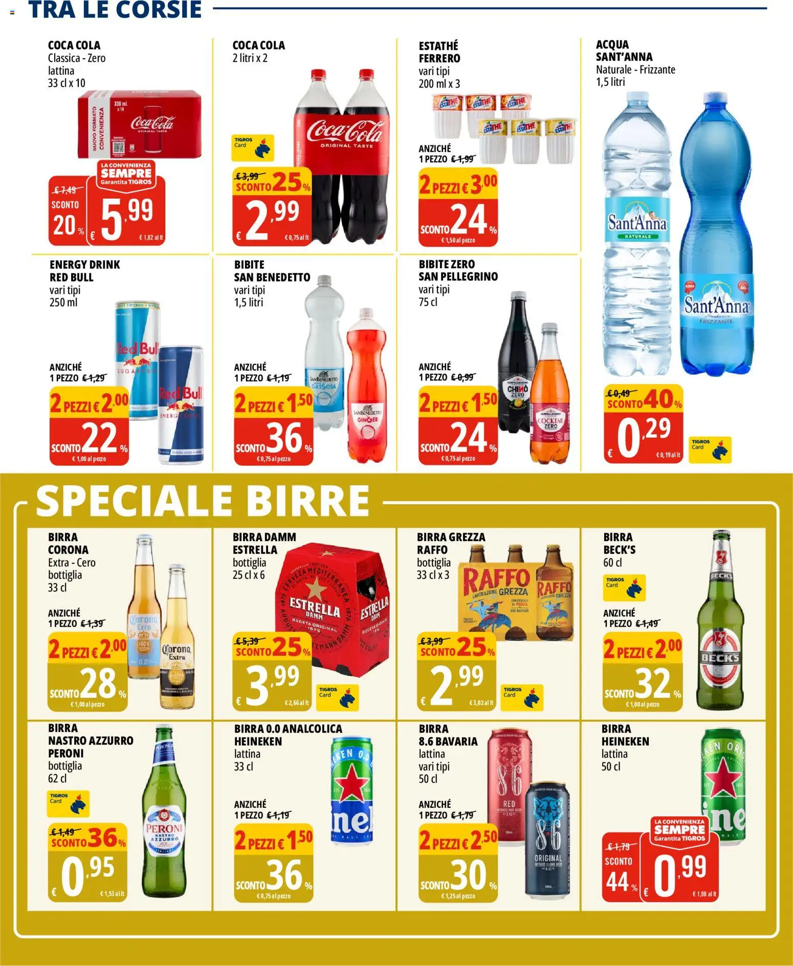 Volantino Tigros del 03.06.2026 | Pagina: 17 | Prodotti: Birra, Acqua, Red Bull, Bottiglia