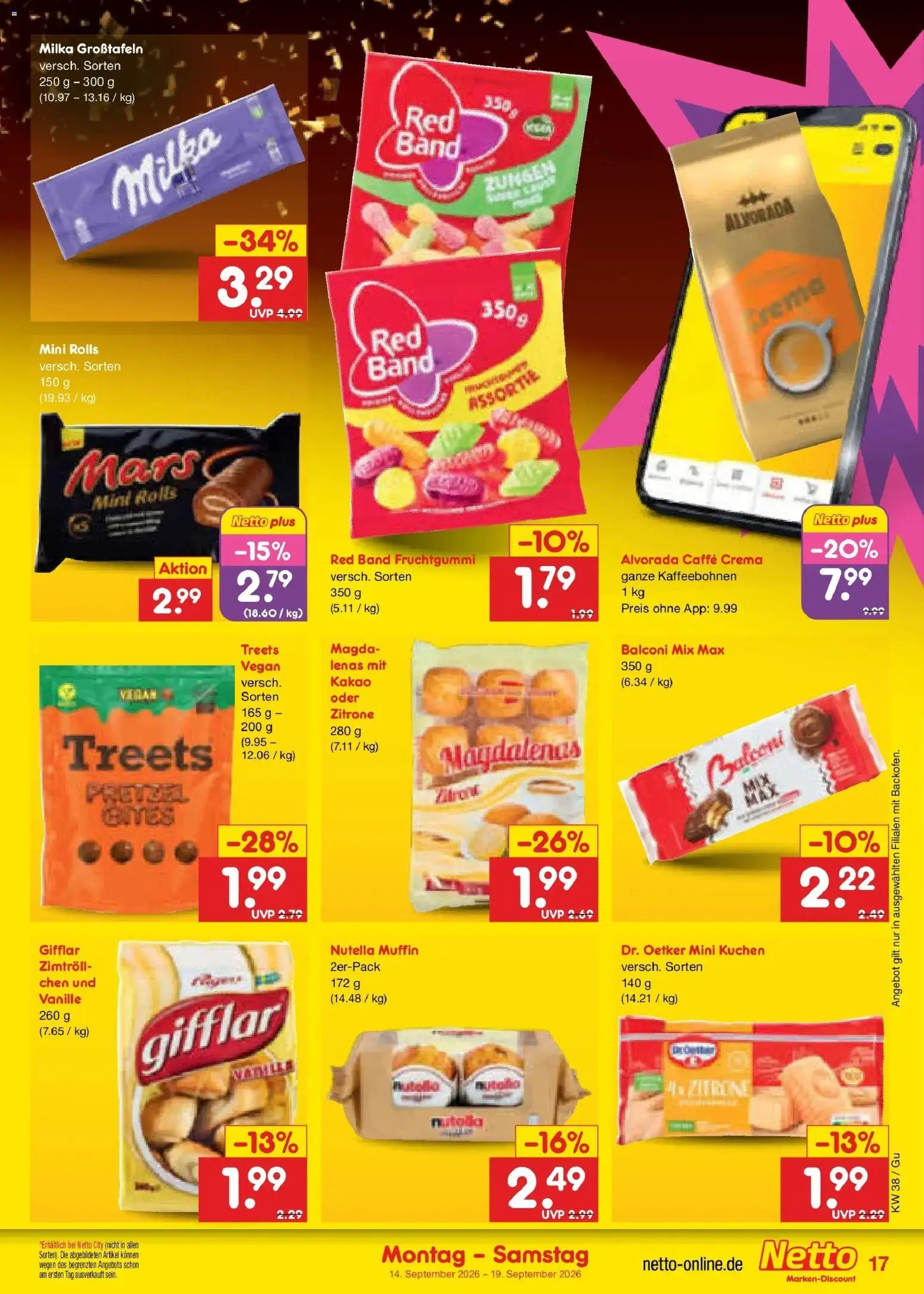 Netto Marken-Discount Prospekt Machern – gültig ab 14.09.2026 | Seite: 25 | Produkte: Milka, Mars, Nutella, Zitrone