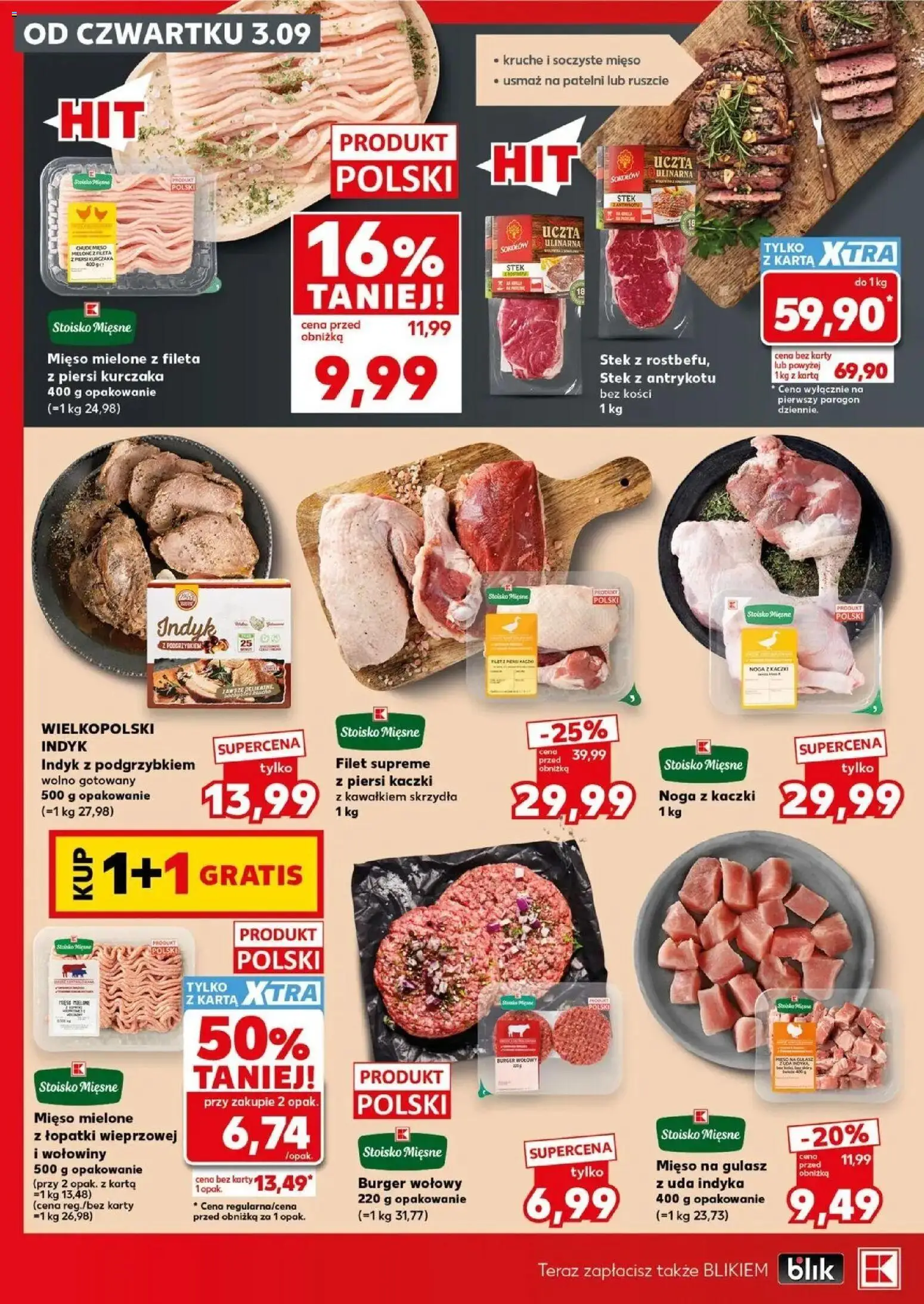 Kaufland gazetka - Super sobota od 05.09.2026 - od jutra PDF | Strona: 14 | Produkty: Piersi, Noga z kaczki, Mięso na gulasz, Mięso mielone z łopatki