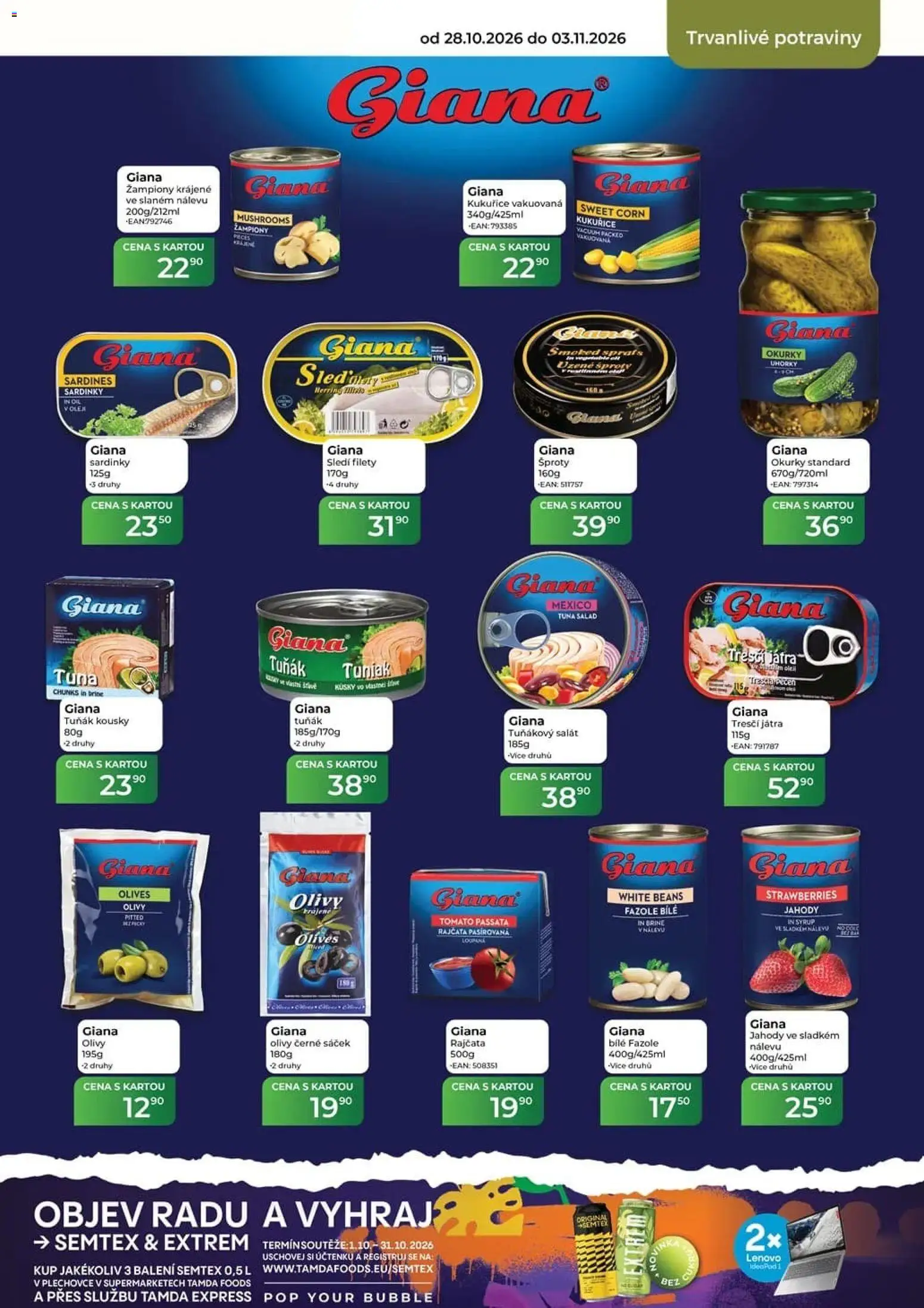 Tamda Foods leták od 28.10.2026 | Strana: 43 | Produkty: Tuňák, Okurky, Semtex, Tuňákový salát