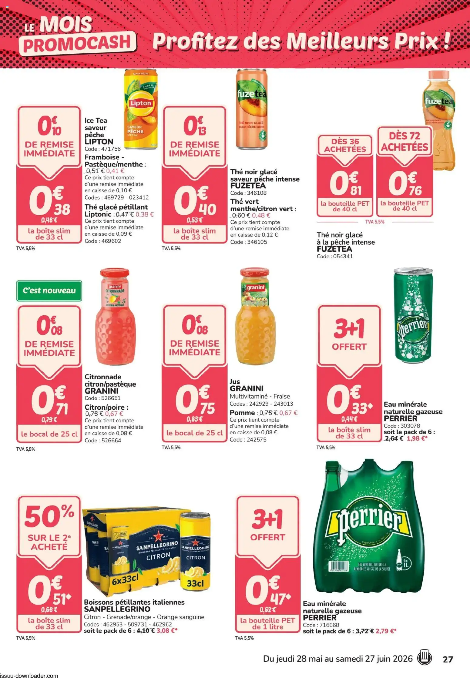 {H1} | Page: 27 | Produits: Eau minérale, Citron, Eau minérale naturelle, Thé glacé
