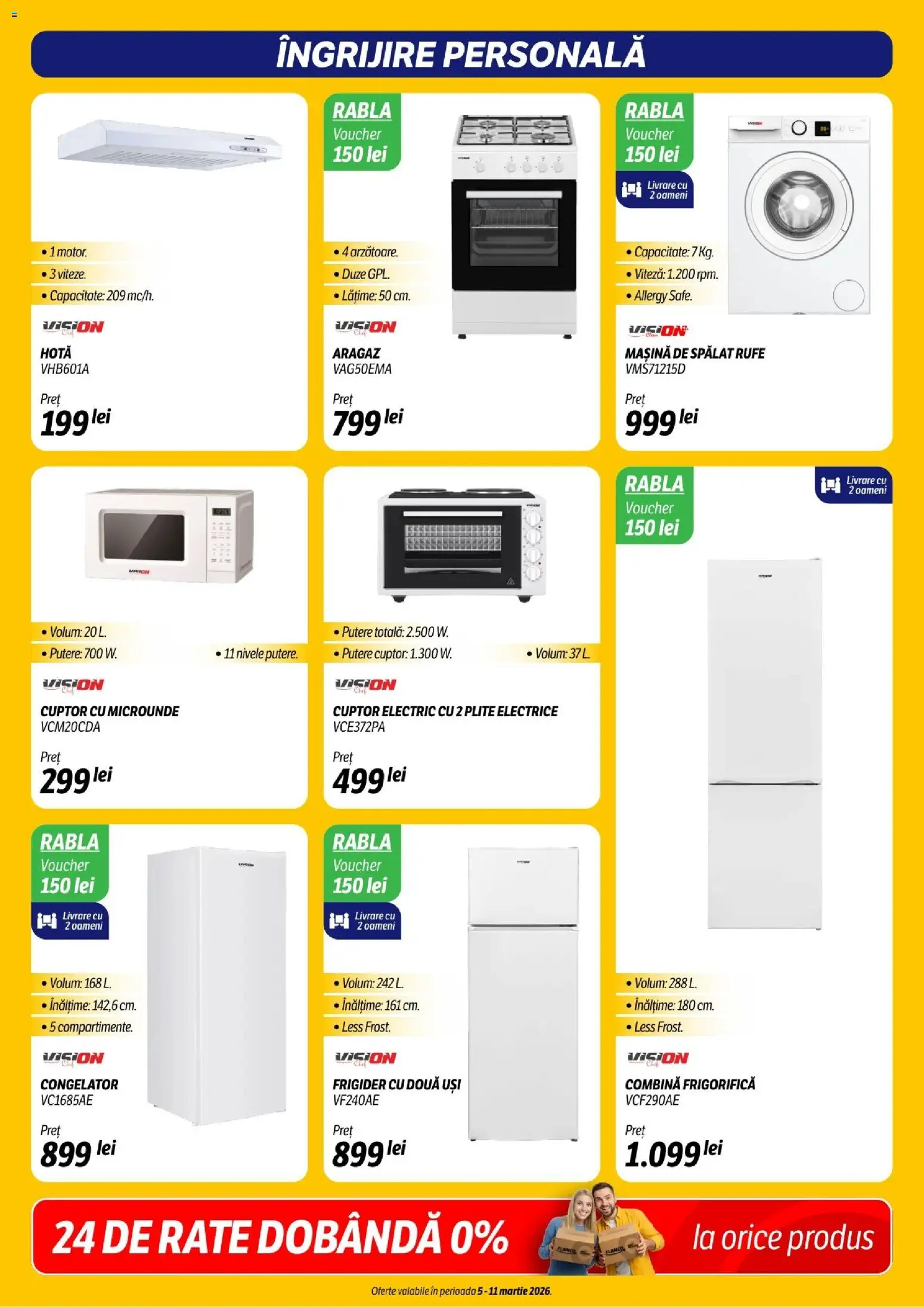 Noul catalog Flanco – valabil de la 05.03.2026 | Pagină: 18 | Produse: Hotă, Congelator, Cuptor, Combină frigorifică