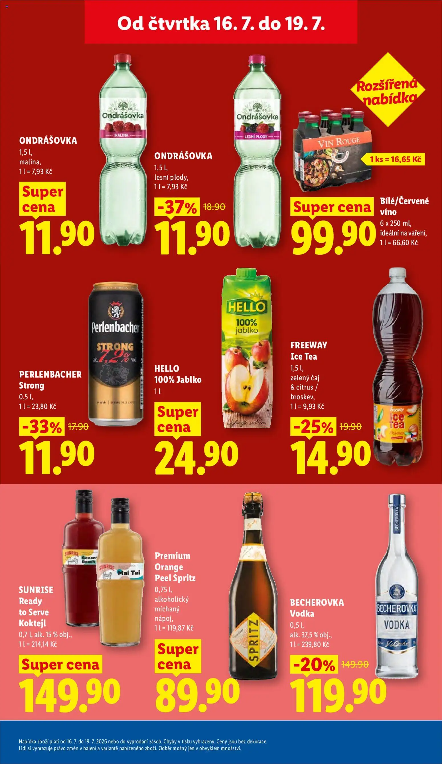 Lidl leták od 16.07.2026 | Strana: 27 | Produkty: Zelený čaj, Vodka, Becherovka, Perlenbacher