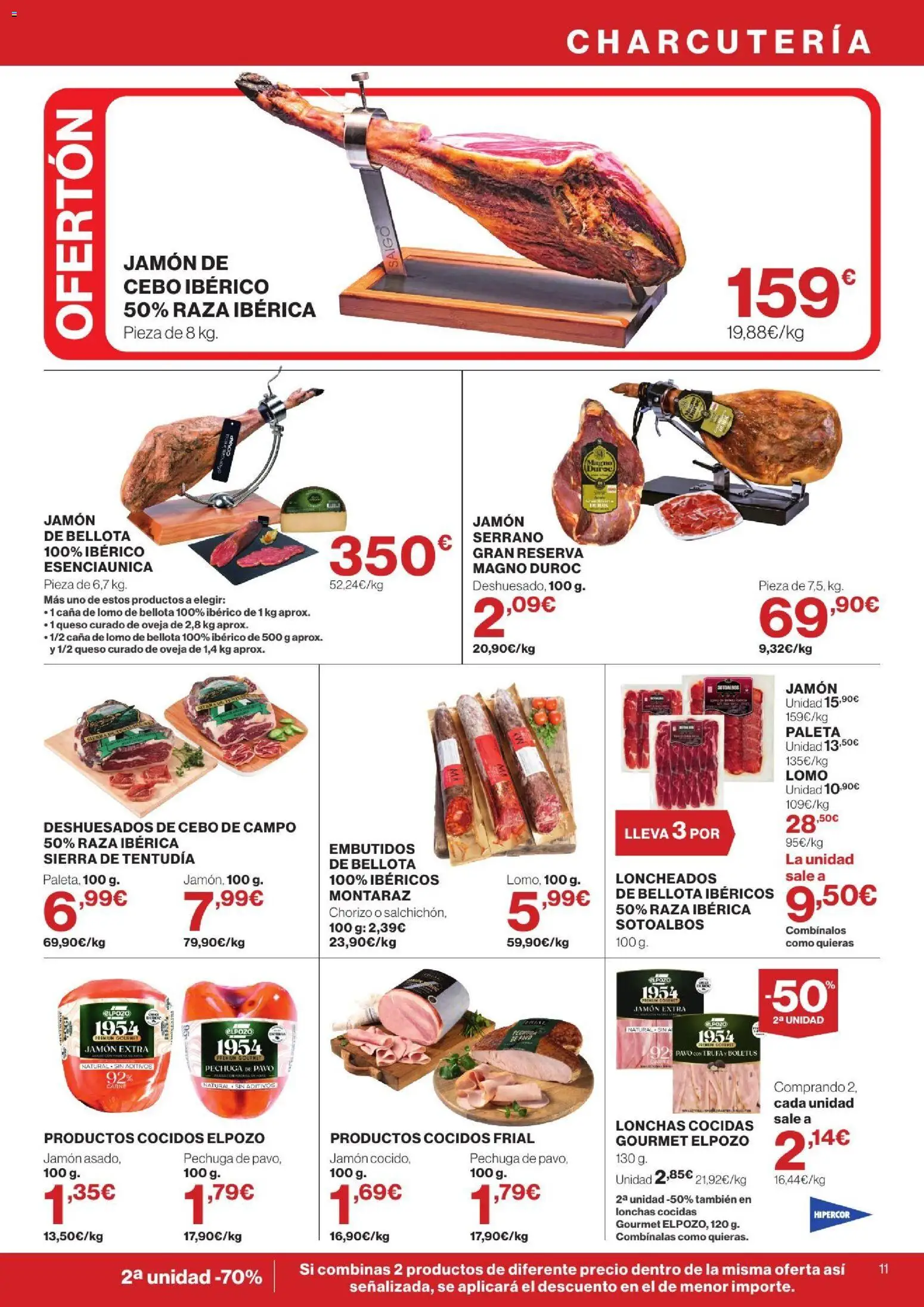 Hipercor catálogo │ válido desde el 13/08/2026 | Página: 11 | Productos: Queso, Jamón, Queso curado, Embutidos