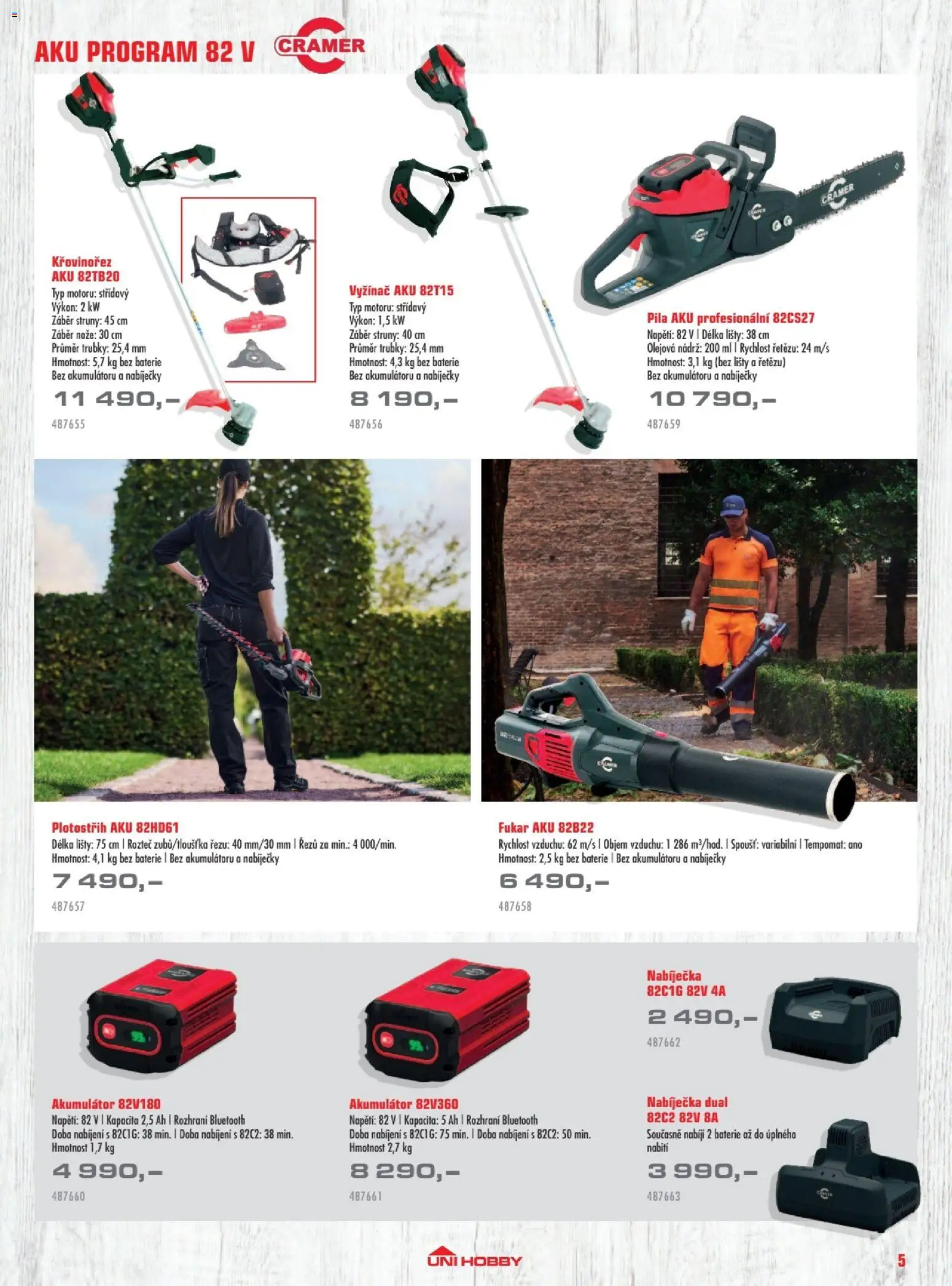 Uni Hobby katalog - Zahradní technika 2026 od 13.03.2026 | Strana: 5 | Produkty: Nože, Plotostřih, Křovinořez, Pila