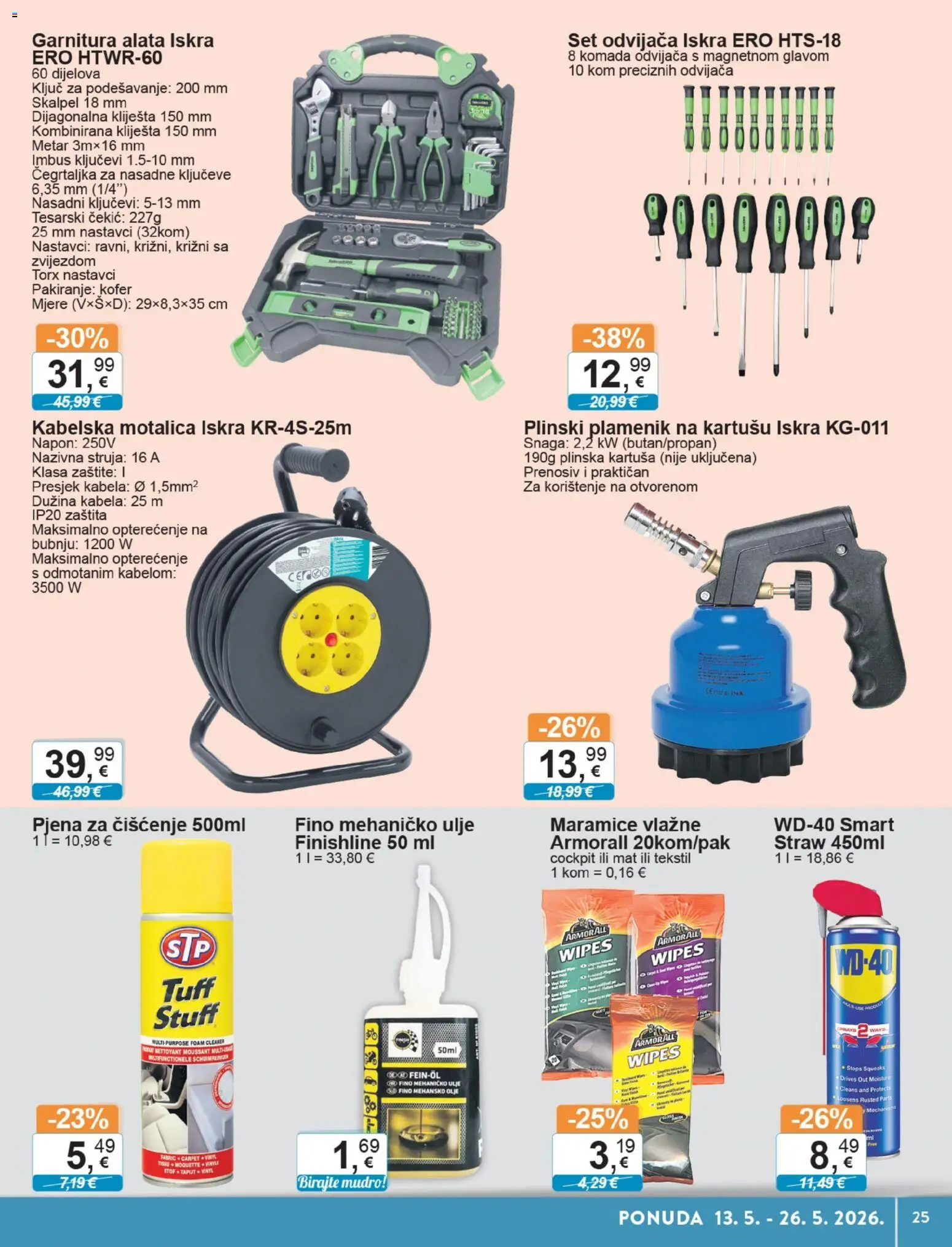 KTC katalog | vrijedi od 13.05.2026 | Stranica: 25 | Proizvodi: Kabelska motalica, Kofer, Metar, Skalpel