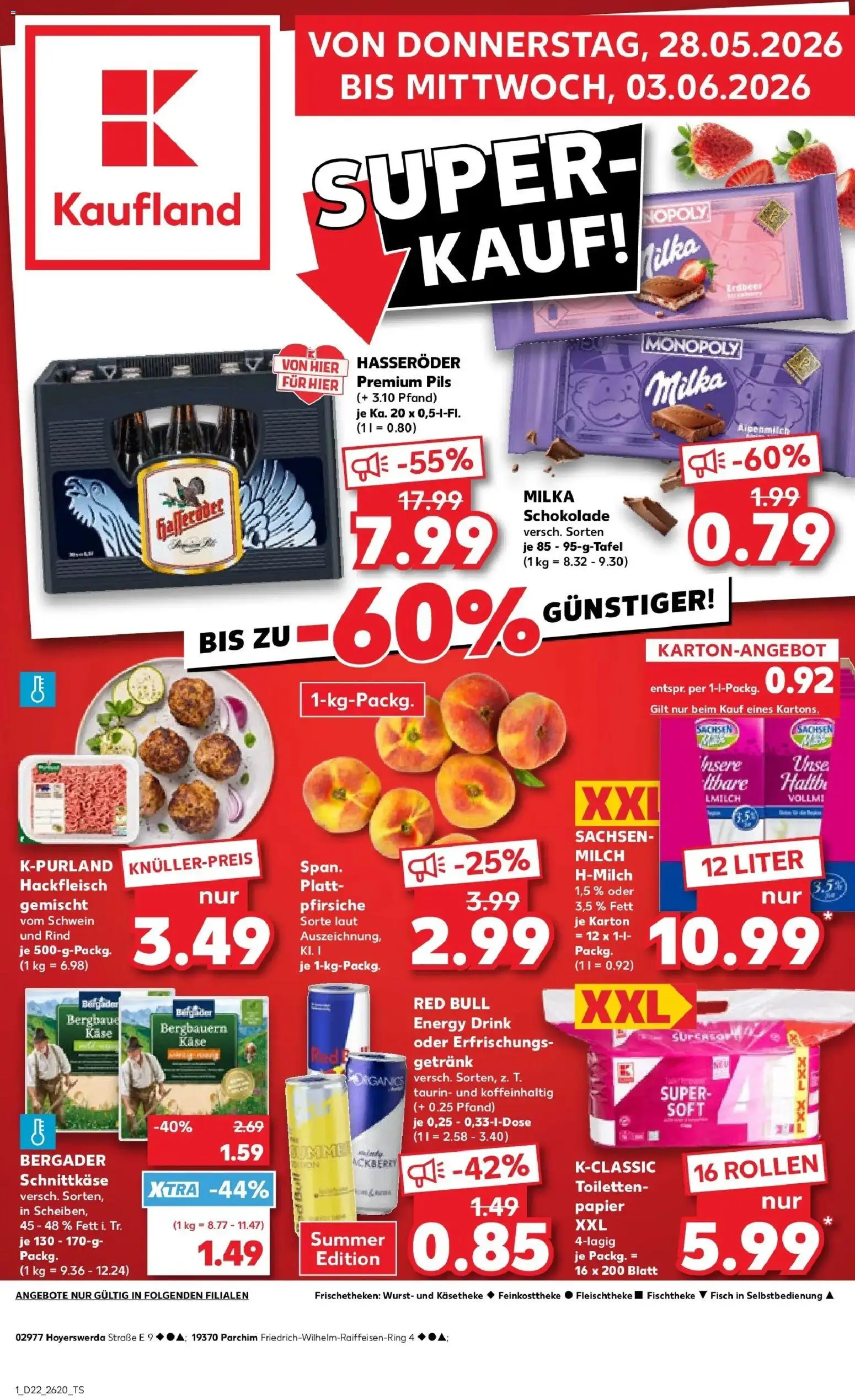 Kaufland Prospekt Parchim – gültig ab 26.05.2026 | Seite: 6 | Produkte: Milch, Fisch, Hasseröder, Toilettenpapier