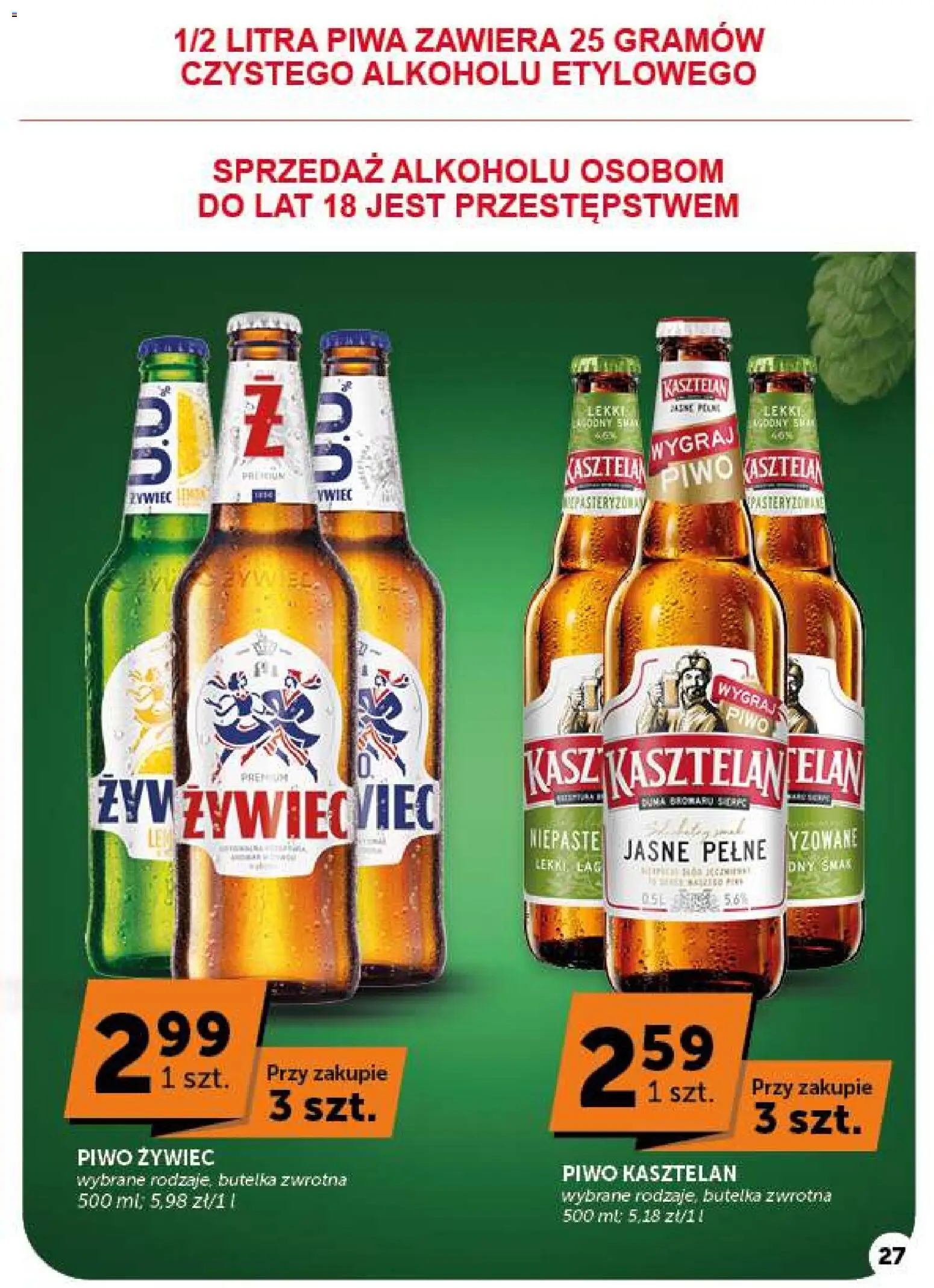 ABC gazetka - Market od 22.10.2026 | Strona: 27 | Produkty: Piwo kasztelan, Piwo