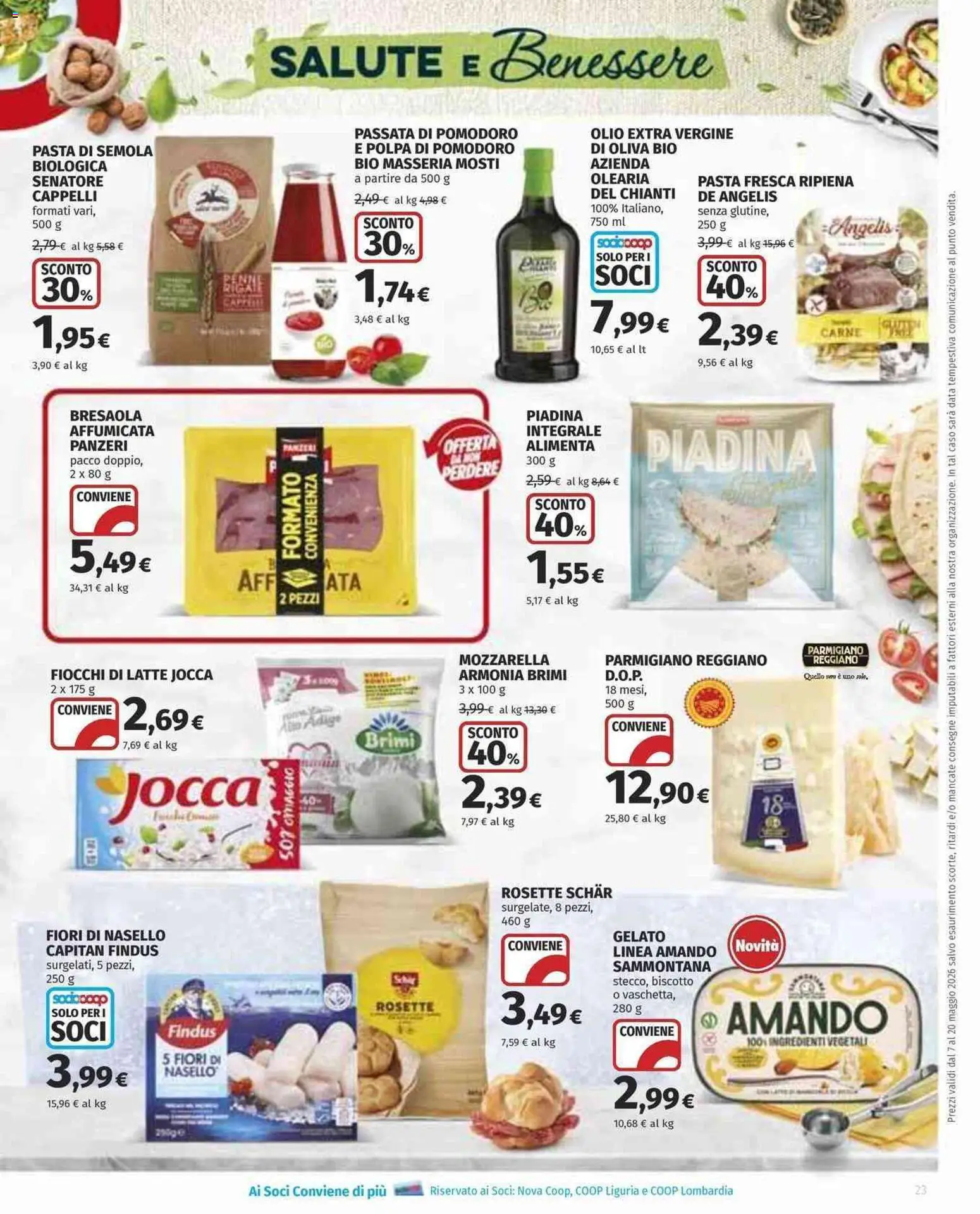 Volantino Ipercoop del 07.05.2026 | Pagina: 23 | Prodotti: Latte, Pasta, Piadina, Nasello