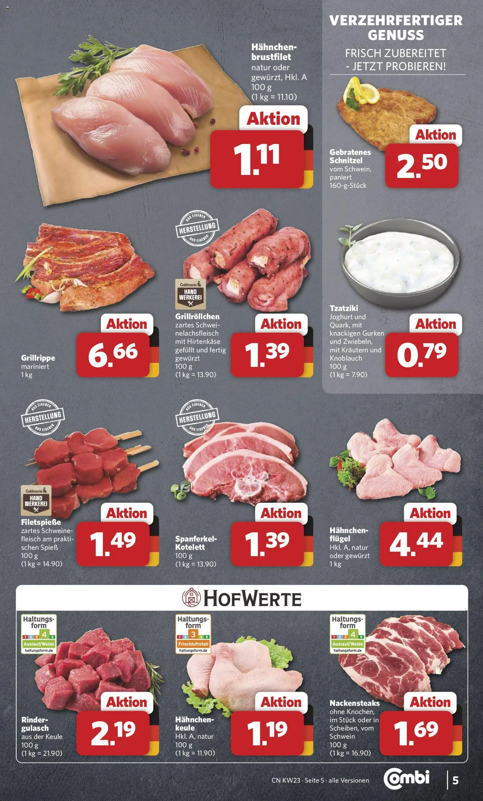 Combi Prospekt – gültig ab 01.06.2026 | Seite: 5 | Produkte: Hahnchen, Schnitzel, Gulasch, Fleisch