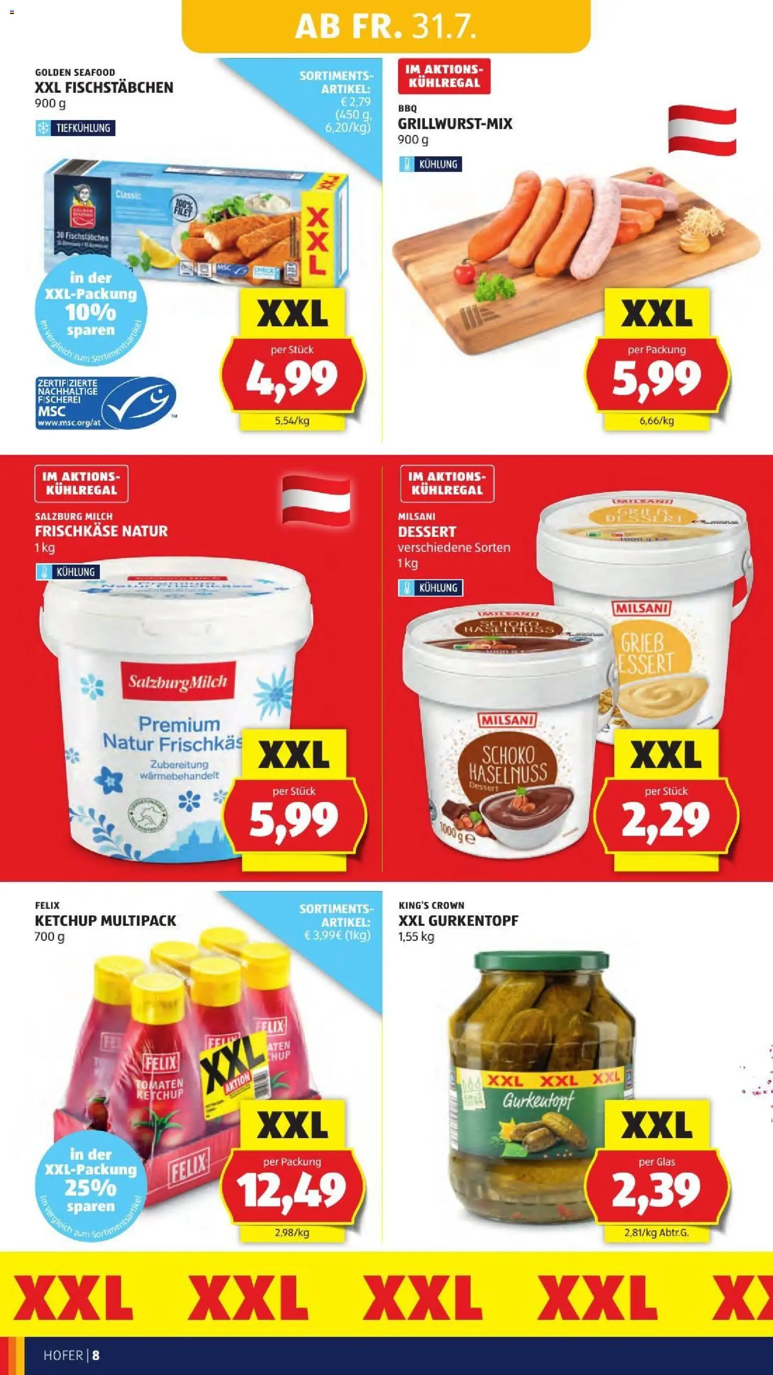 Hofer Flugblatt gültig ab 31.07.2026 | Seite: 14 | Produkte: Ketchup, Milch, Tomaten