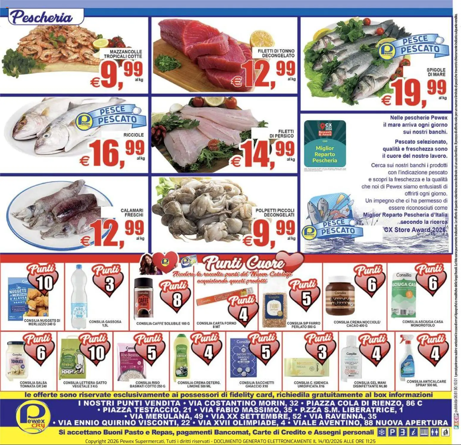 Volantino Pewex del 14/10/2026 | Pagina: 20 | Prodotti: Crema, Pesce, Mazzancolle, Ghiaccio