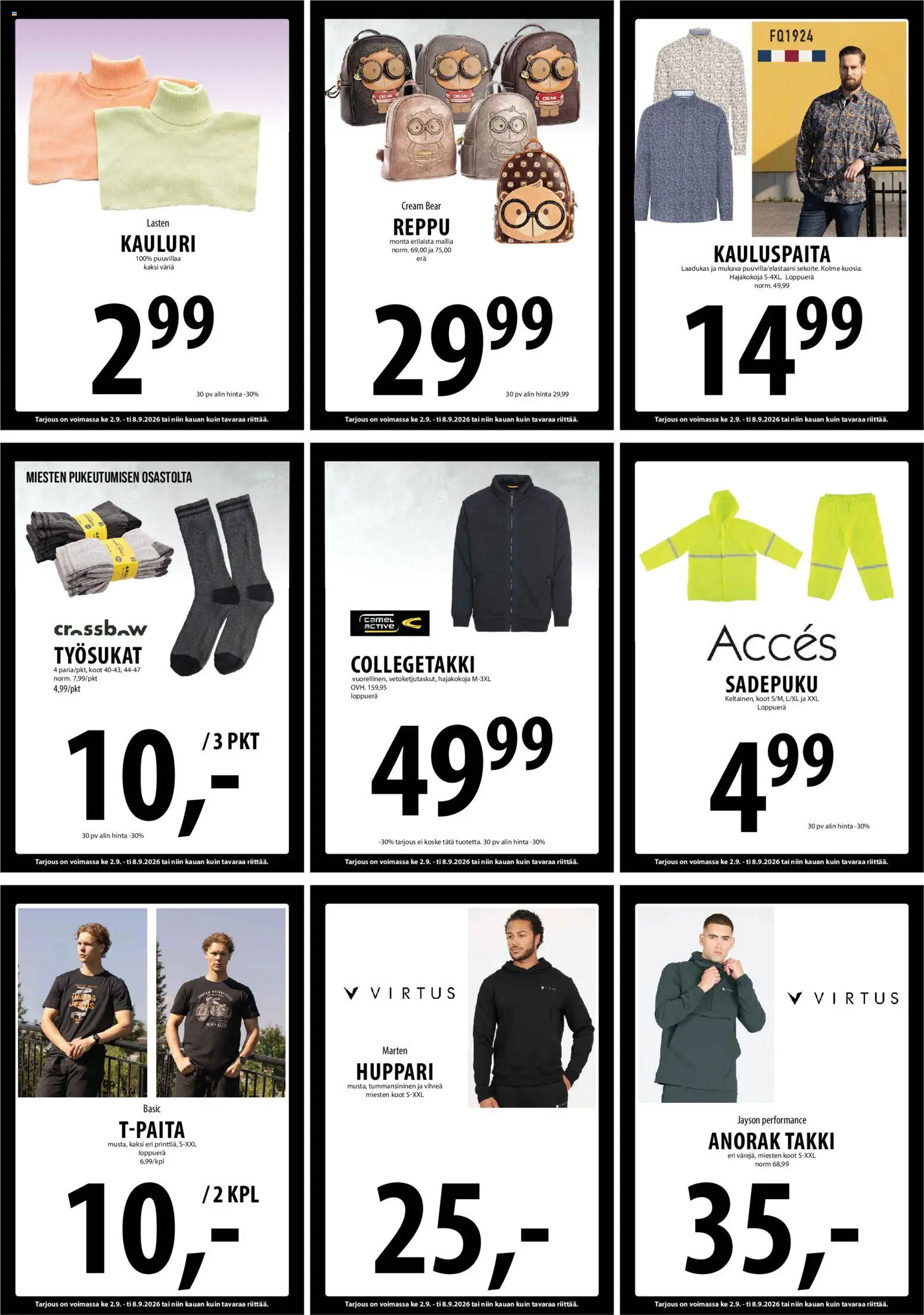 Tuuri tarjoukset – voimassa 02/09/2026 alkaen | Sivu: 18 | Tuotteet: Kauluspaita, Huppari, Takki, Reppu